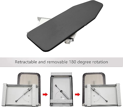 Miniatura 5 de AKOZLIN Tabla de planchar retráctil extraíble para armario, tabla de hierro giratoria deslizante montada en cajón con cubierta de planchado