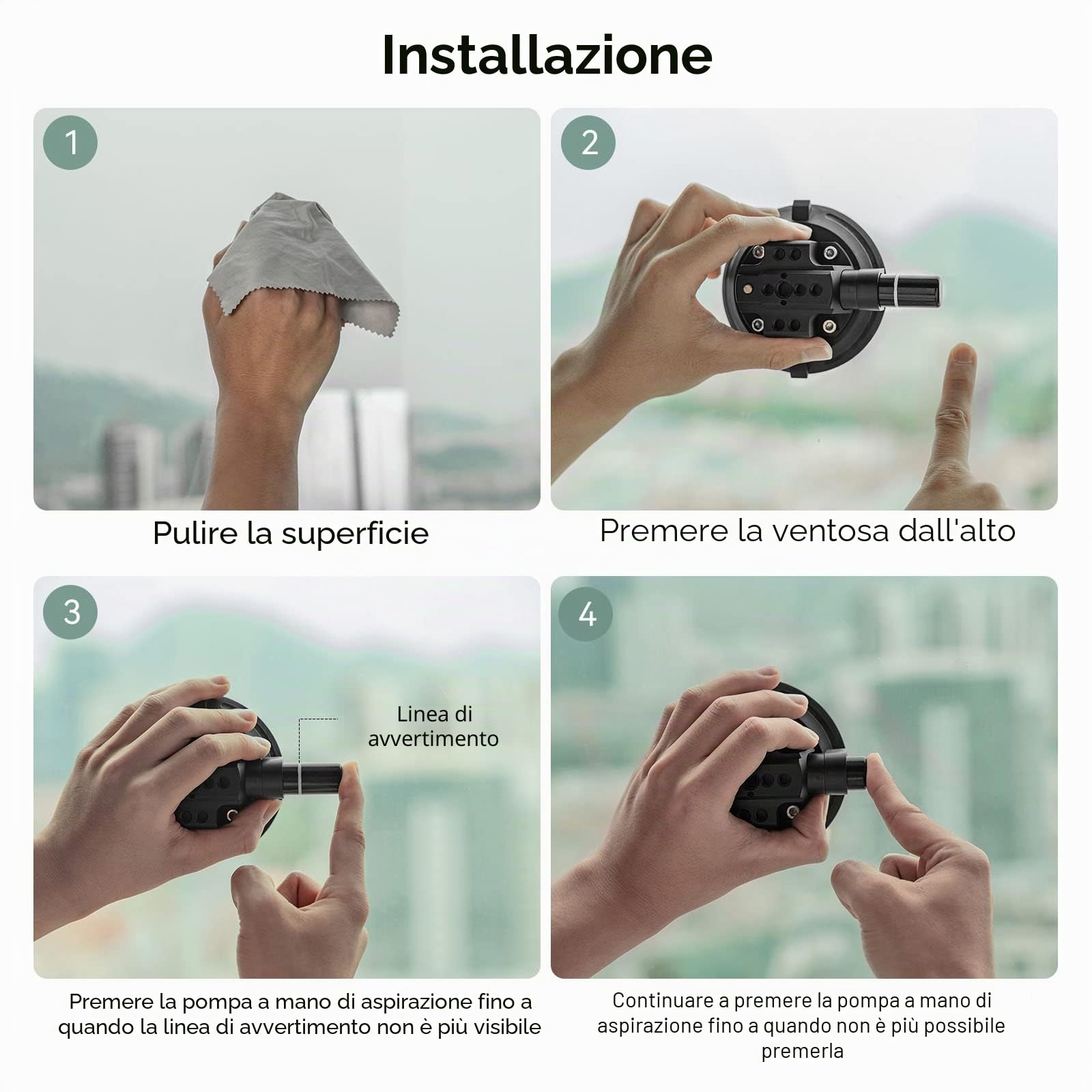 SMALLRIG Supporto per Fotocamera a Ventosa da 4'', Supporto per Auto per Fotocamere/Smartphone su Auto/Superfici Pulite e Lisce, Carico Massimo di 2 kg per Velocità Fino a 80 km/h (50 mph) - 4122B
