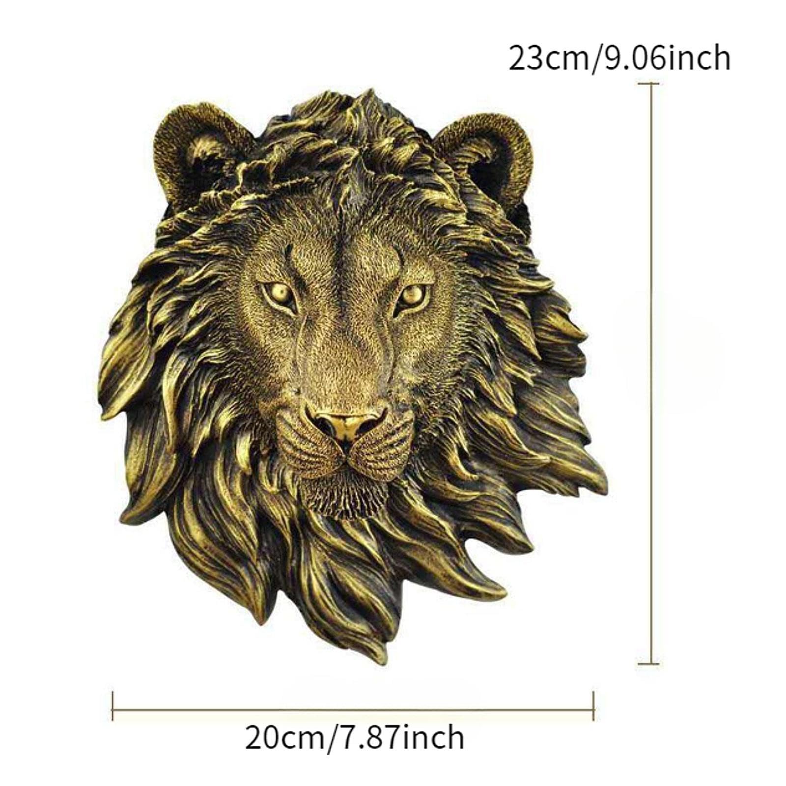 con Cabezas de Animales, Escultura Rústica de Pared, Estatua Grande para Colgar en La Pared, Decoración de Pared de Resina, Lobo, Individual