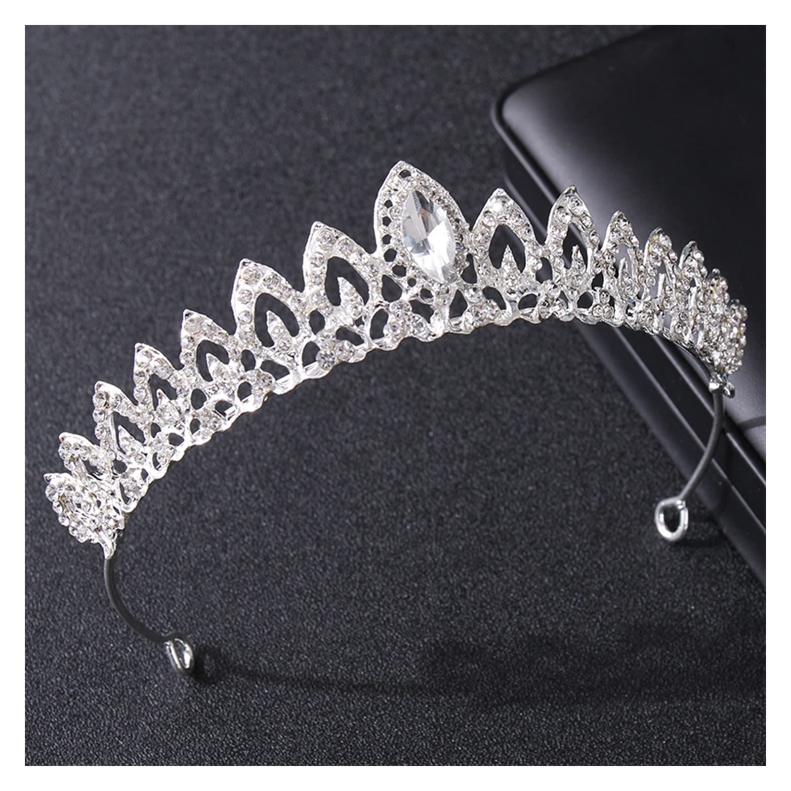 Kryształowe korony i tiary różowe złoto Rhinestone bal diadem z pałąkiem na głowę dla kobiet ślub panny młodej akcesoria do włosów biżuteria kolor srebrny Tiara (kolor metalu: srebrny)