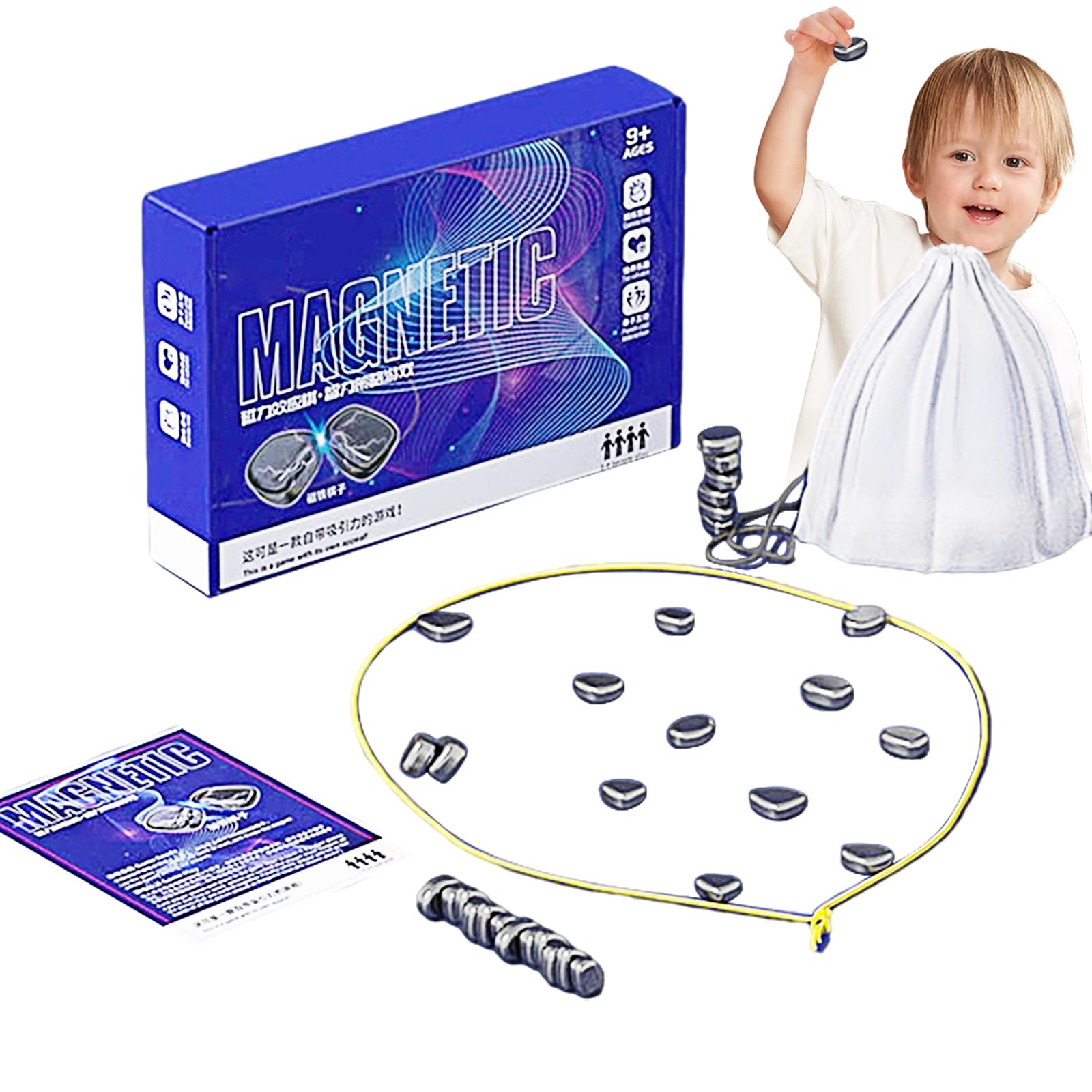 Magnetic Chess Game Portable Educational Checkers Game- Perfect Party Games and Travel for Adults and Children Family Gathering,Camping(A)