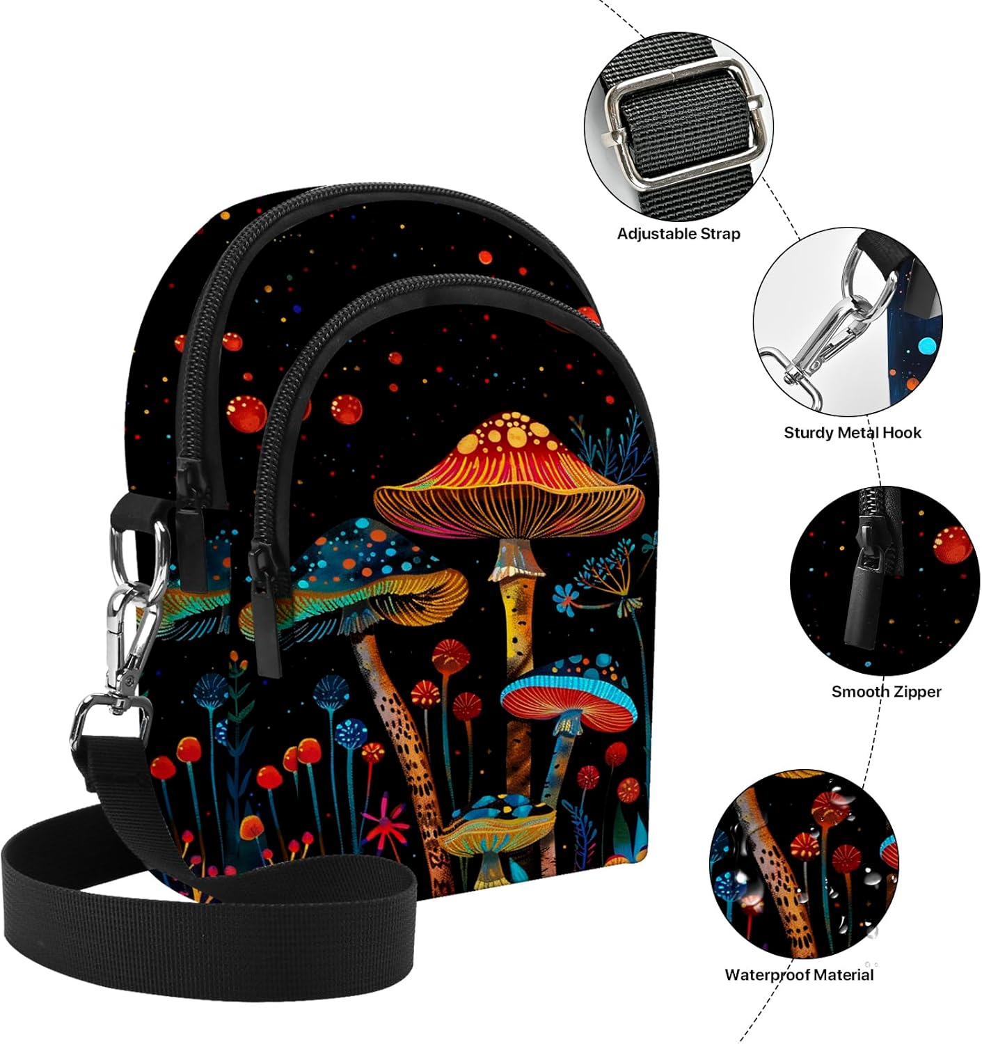 Small Crossbody Bags for Women Waterproof Cell Phone Bag Wallet Purse with Card Slots Adjustable Strap - Image 5