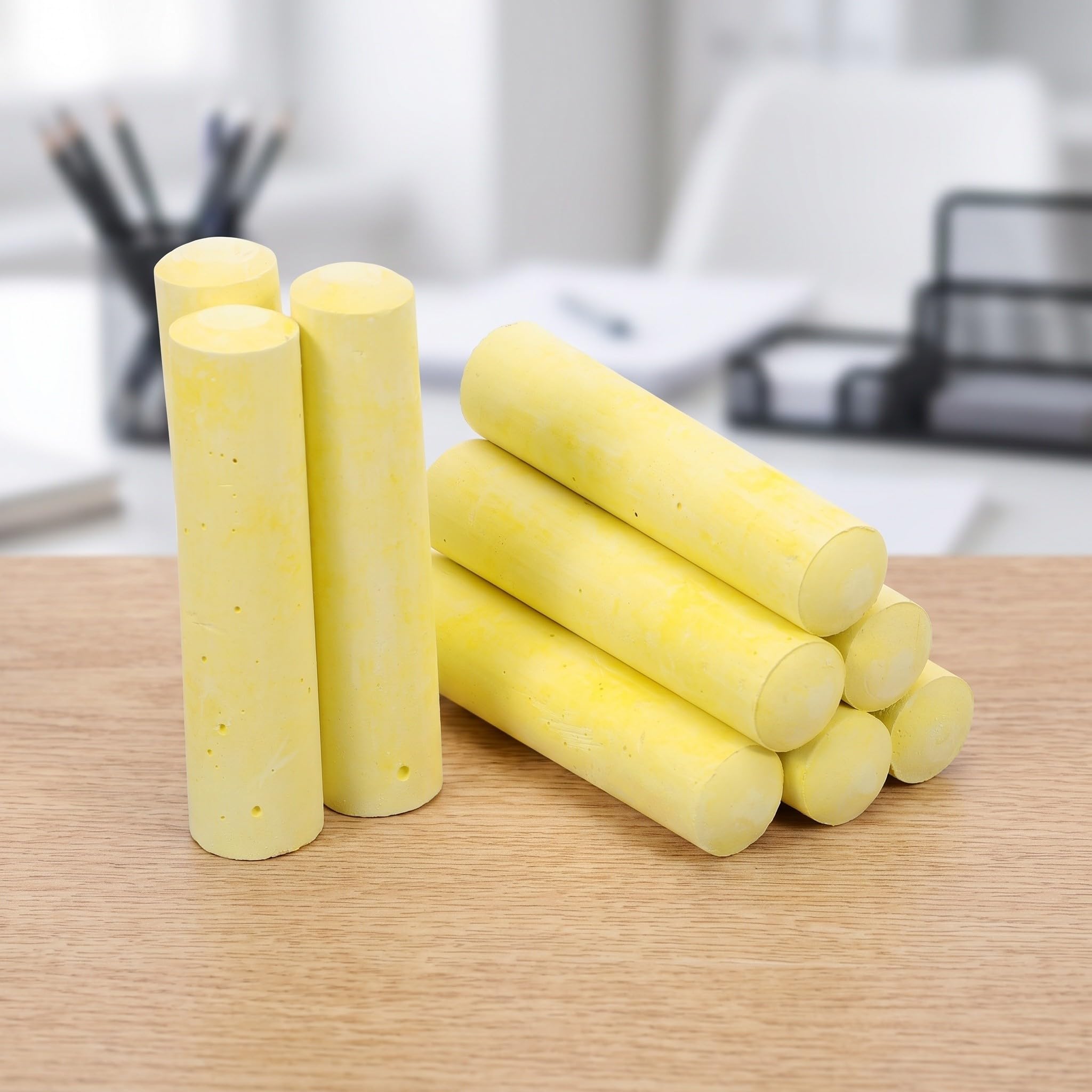 Veemoon 80 craies sans poussière, craies de trottoir jaunes, 10,5 cm de