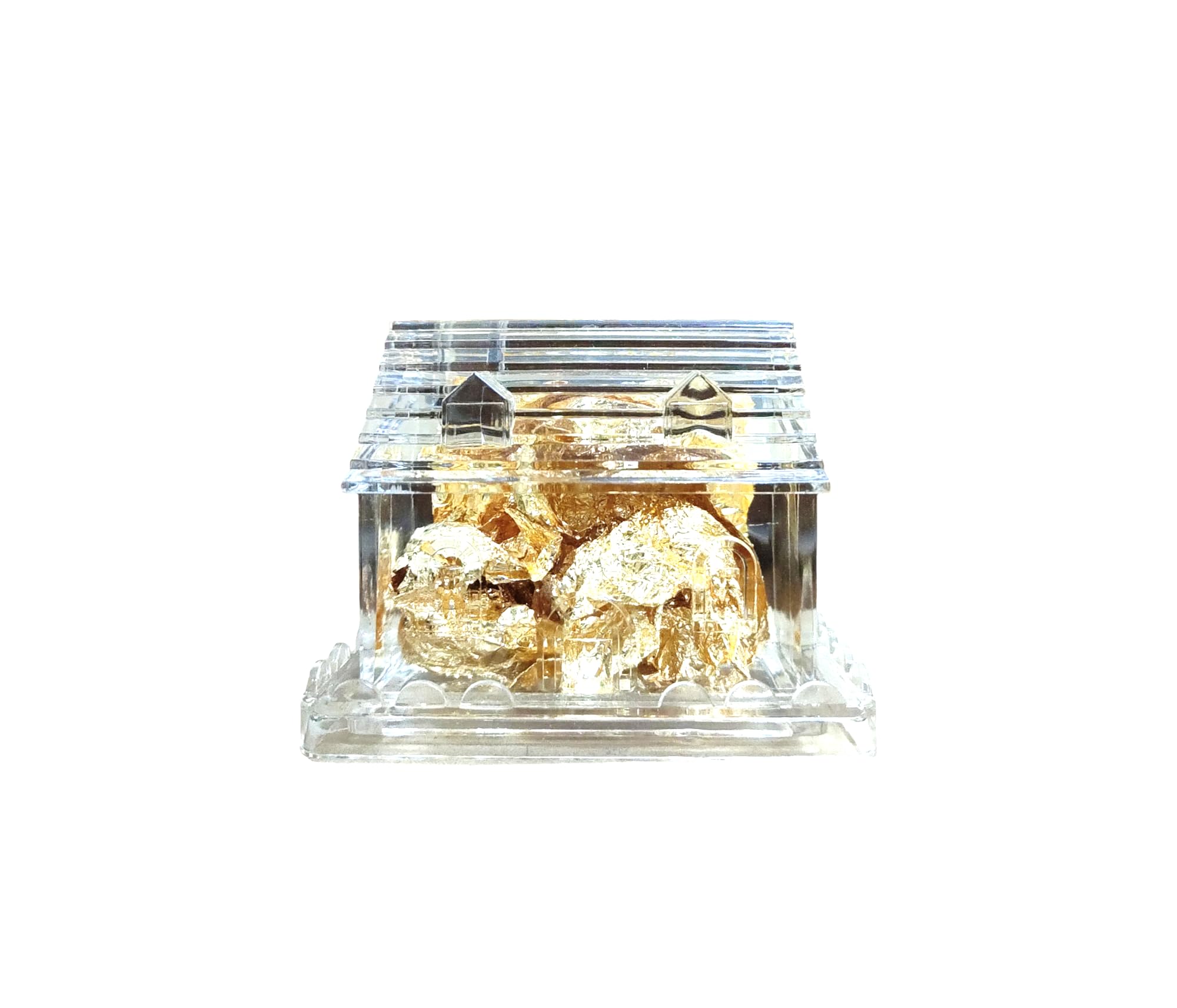 Maison en cristal et feuille d'or, le cadeau idéal et brillant