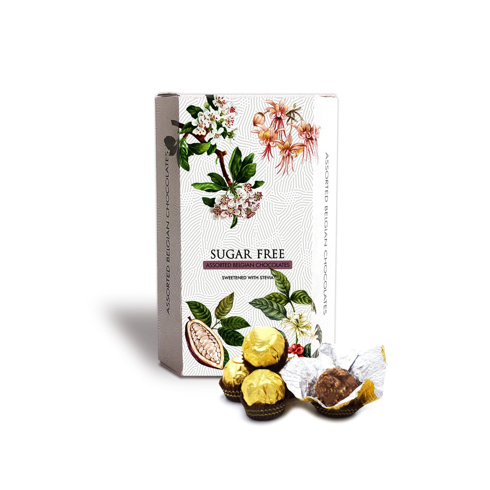 Zevic Sugar Free Peanut Protein Chocolate Rochers Gift Hamper | Sweetened with Stevia | Healthy & Diabetic Friendly | Keto Chocolate Celebration Gift Box - 12 Pcs