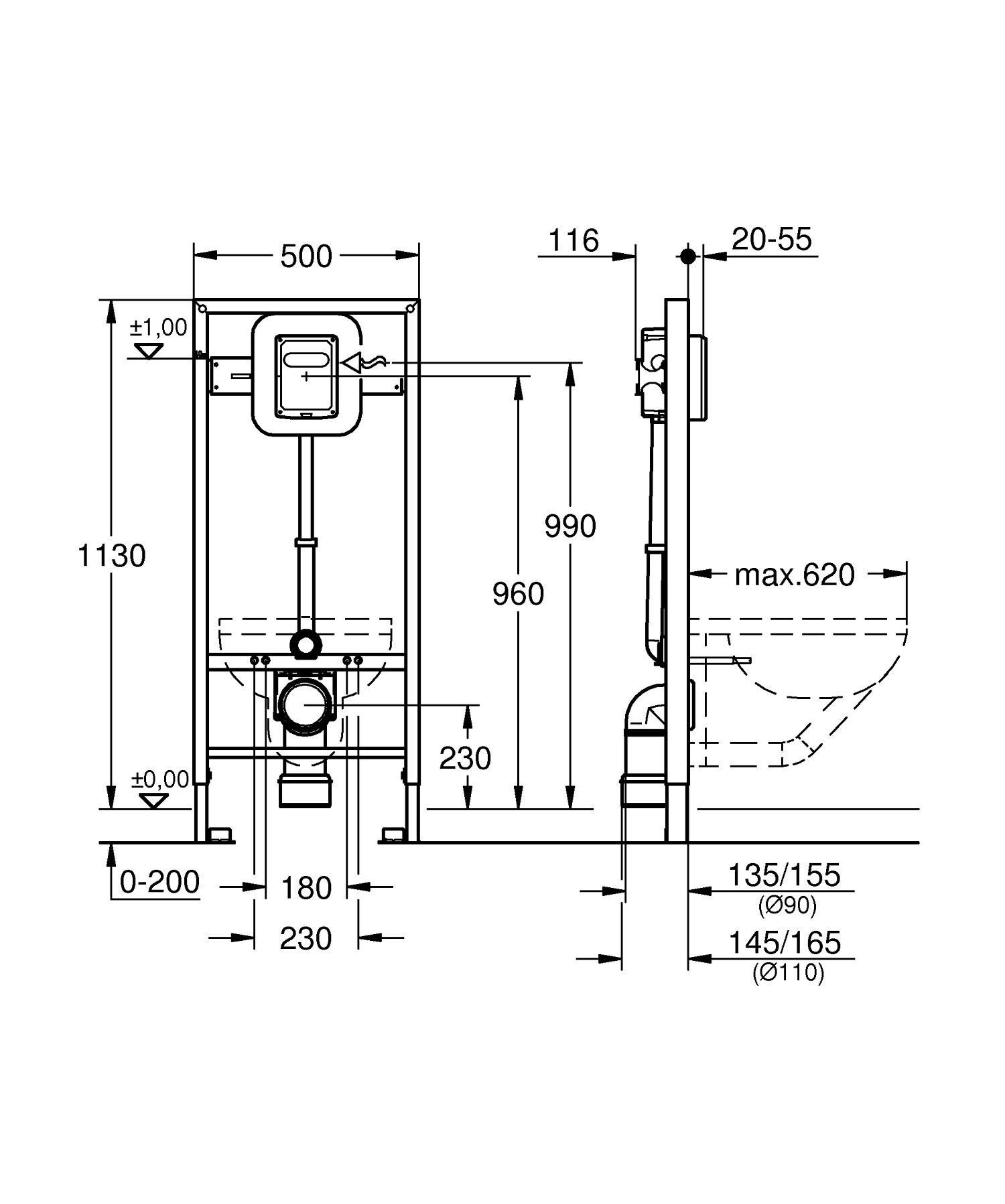 GROHE Bâti-Support WC Rapid Sl 38519001 (Import Allemagne)