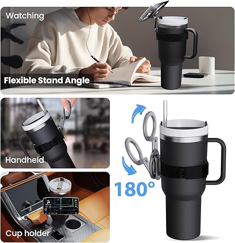 Miniatura 6 de Stanley Cup - Soporte magnético para teléfono, soporte ajustable para botella de agua para gimnasio, soporte universal de teléfono para vaso Owala