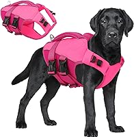 Vista 30 de ASENKU Chaleco salvavidas para perros, chaleco reflectante de alta flotabilidad para perros con asas duraderas para perros pequeños y medianos, Verde