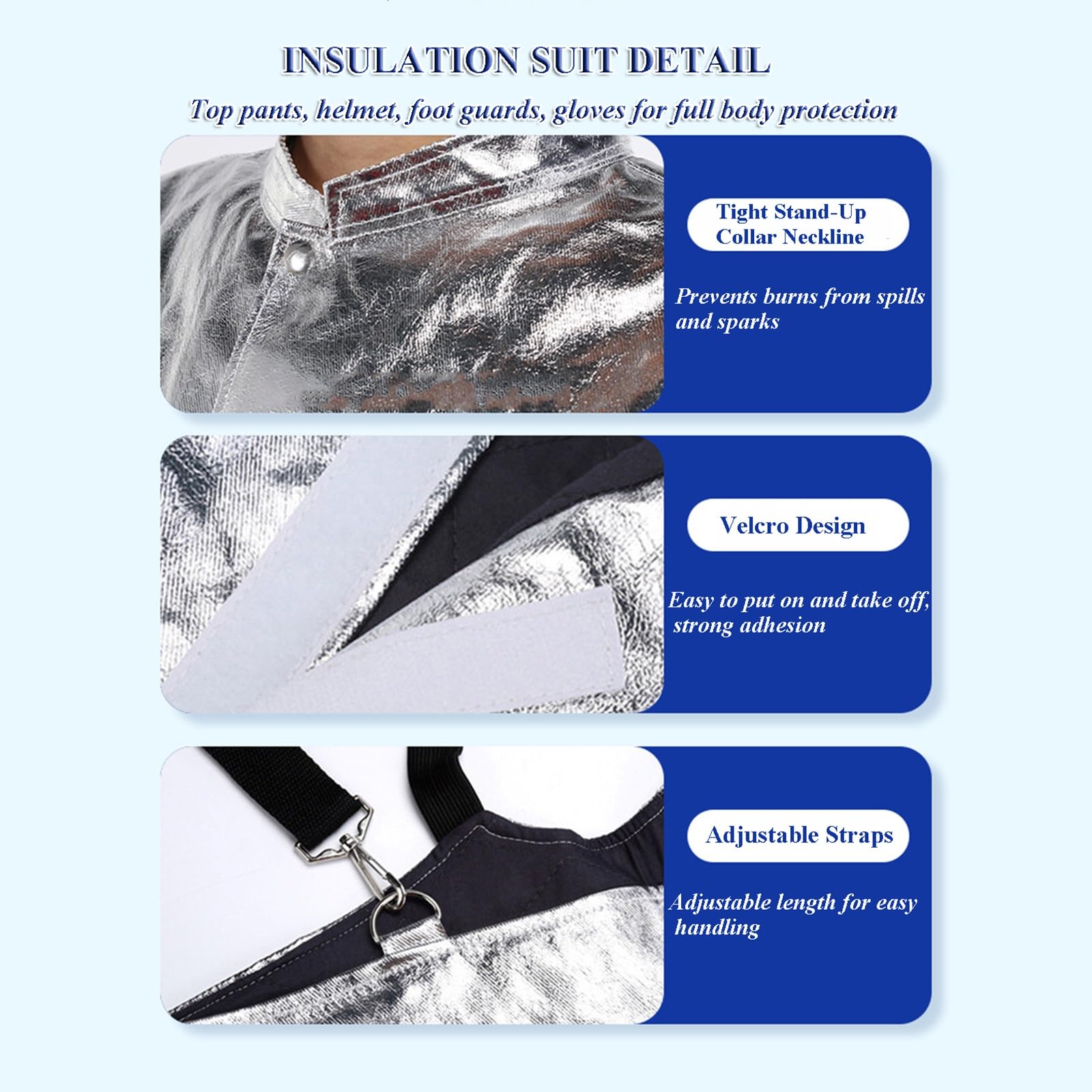 Traje Anti Radiación Térmica 1000℃ Juego De Papel De Aluminio Compuesto Resistente Al Fuego para Lucha Contra Incendios, Metalurgia, Silvicultura Ropa De Protección