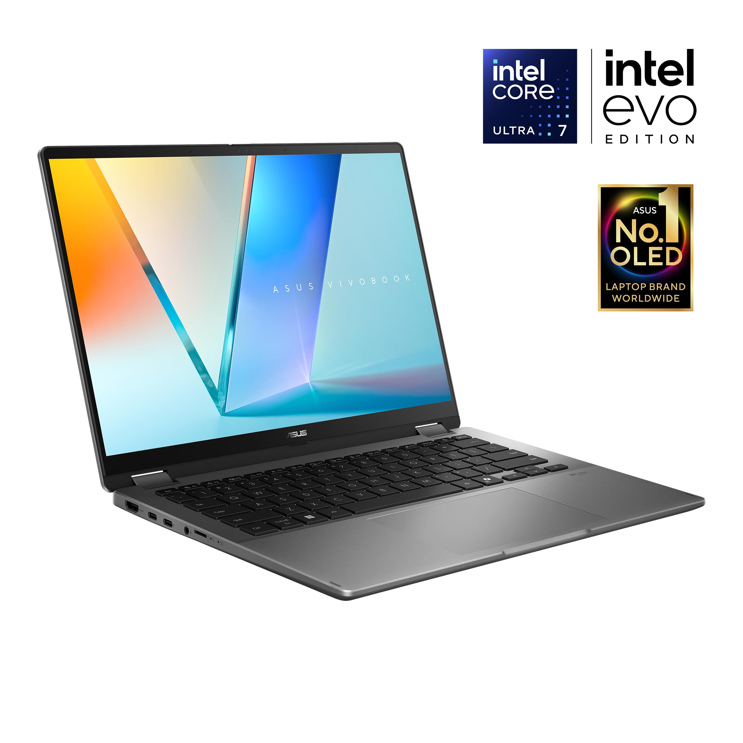 Asus Vivobook 14 Flip TP3407SA 14 pouces WUXGA OLED (Intel Core Ultra 7, 16Go LPDDR5X, 1To SSD, Intel Arc Graphics, Windows 11 Home) - Clavier AZERTY - Sans Chargeur