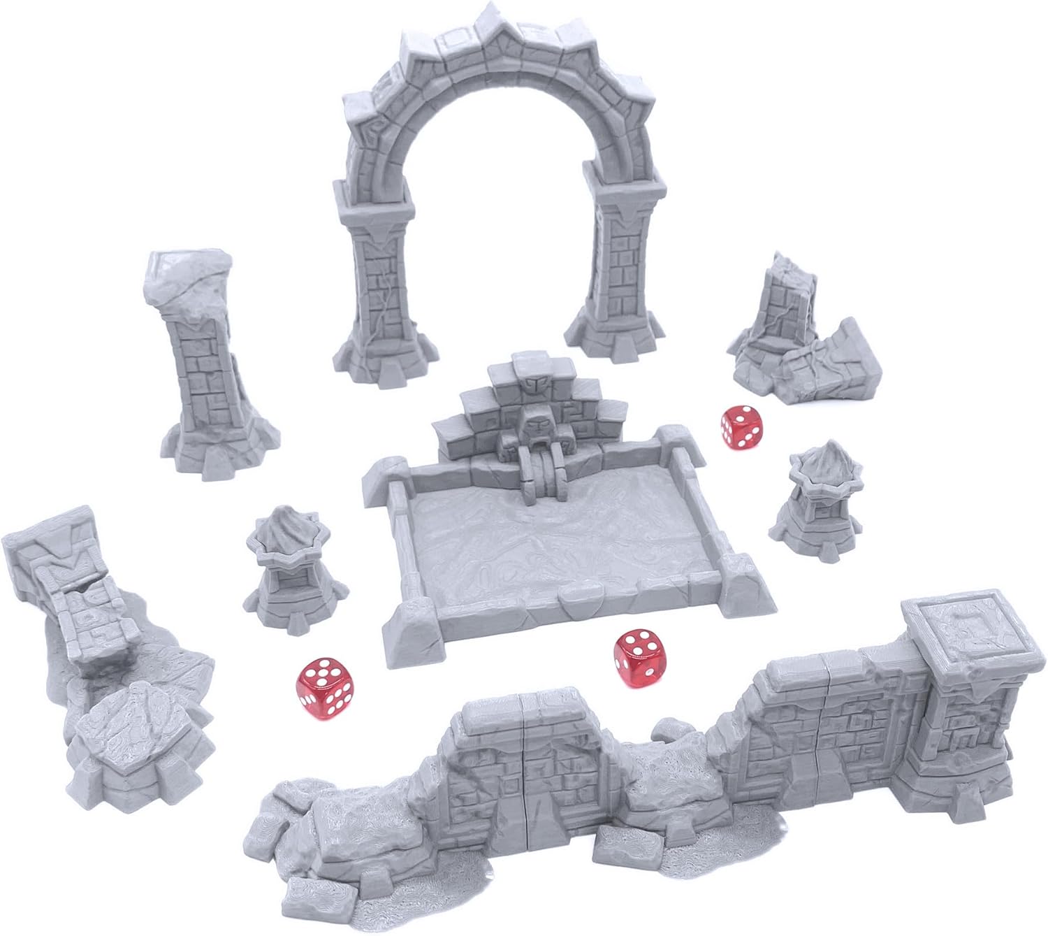 EnderToys Forgotten Temple Expansion Set - DND Terrain Compatible with Dungeons and Dragons, 28mm Miniature Wargaming, Tabletop RPGs, Wargame Scenery