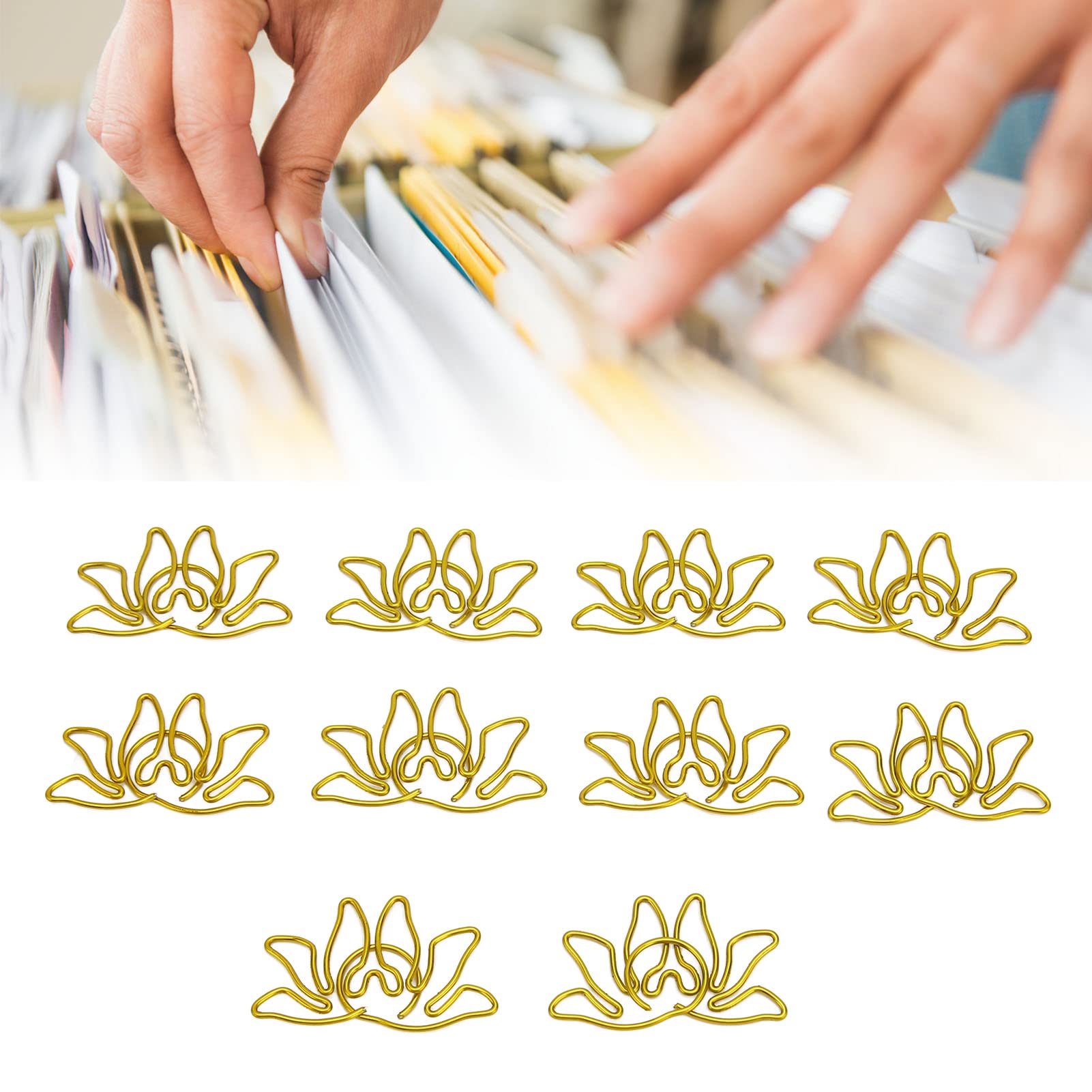 Lot De 100 Trombones En Forme De Fleur - Galvanisés - Décoratifs Pour Bureau, École - Avec Boîte - 11