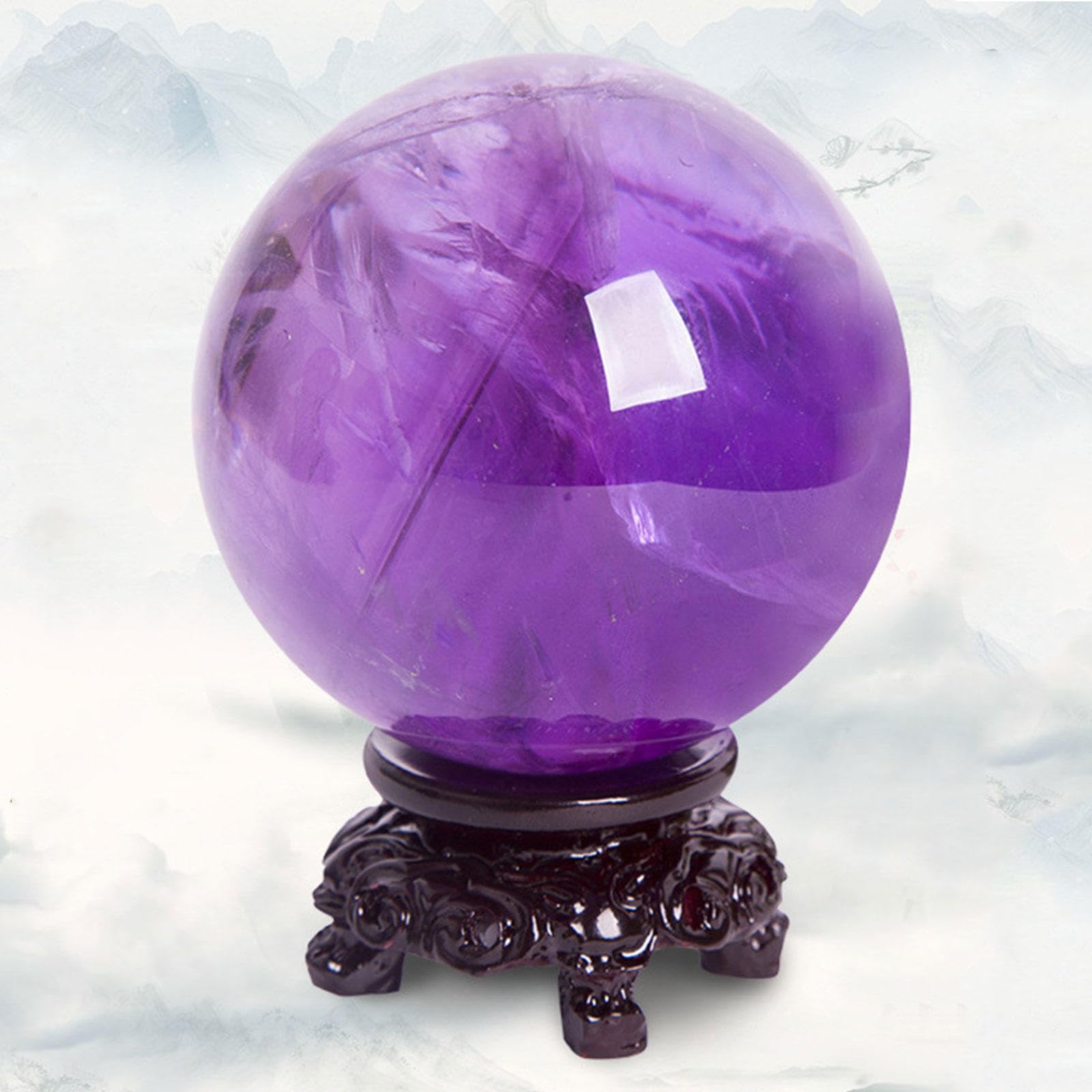 Ametystowa KryształOwa Kula Magiczne Uzdrawianie KryształOwa Kula Kula Naturalna Fioletowa Kamienna Moc Kula Do Medytacji WróżBiarstwo Uzdrawianie Fotografia Dekoracje Domu,Purple-11cm/4.3in