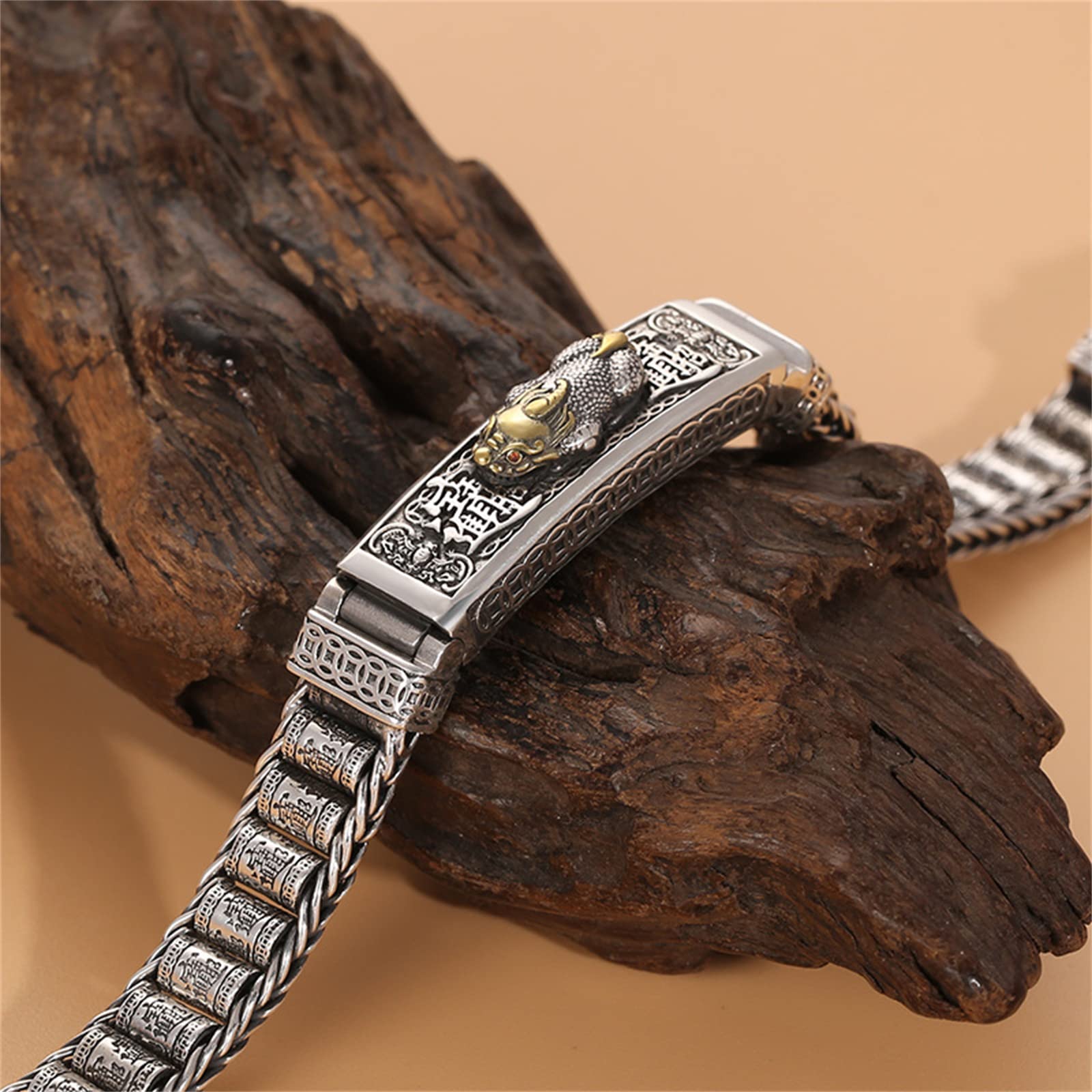 Amazon.co.jp: S925スターリングシルバー貔貅ブレスレット、メンズ