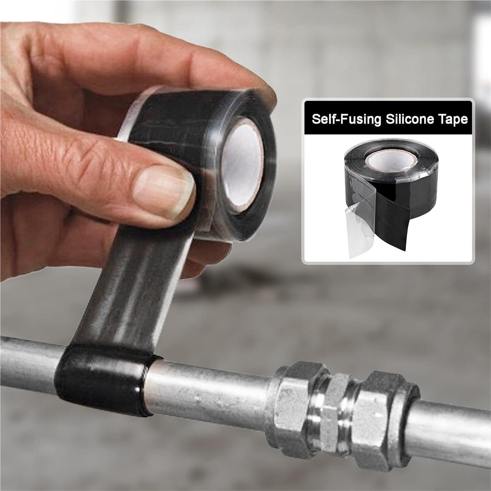 Cinta de agarre silicona autofundible, aislamiento reparación sellado fugas impermeable for fontanería, cintas unión para reparación de tuberías(White 2.5mm X 1.5m,1Roll)