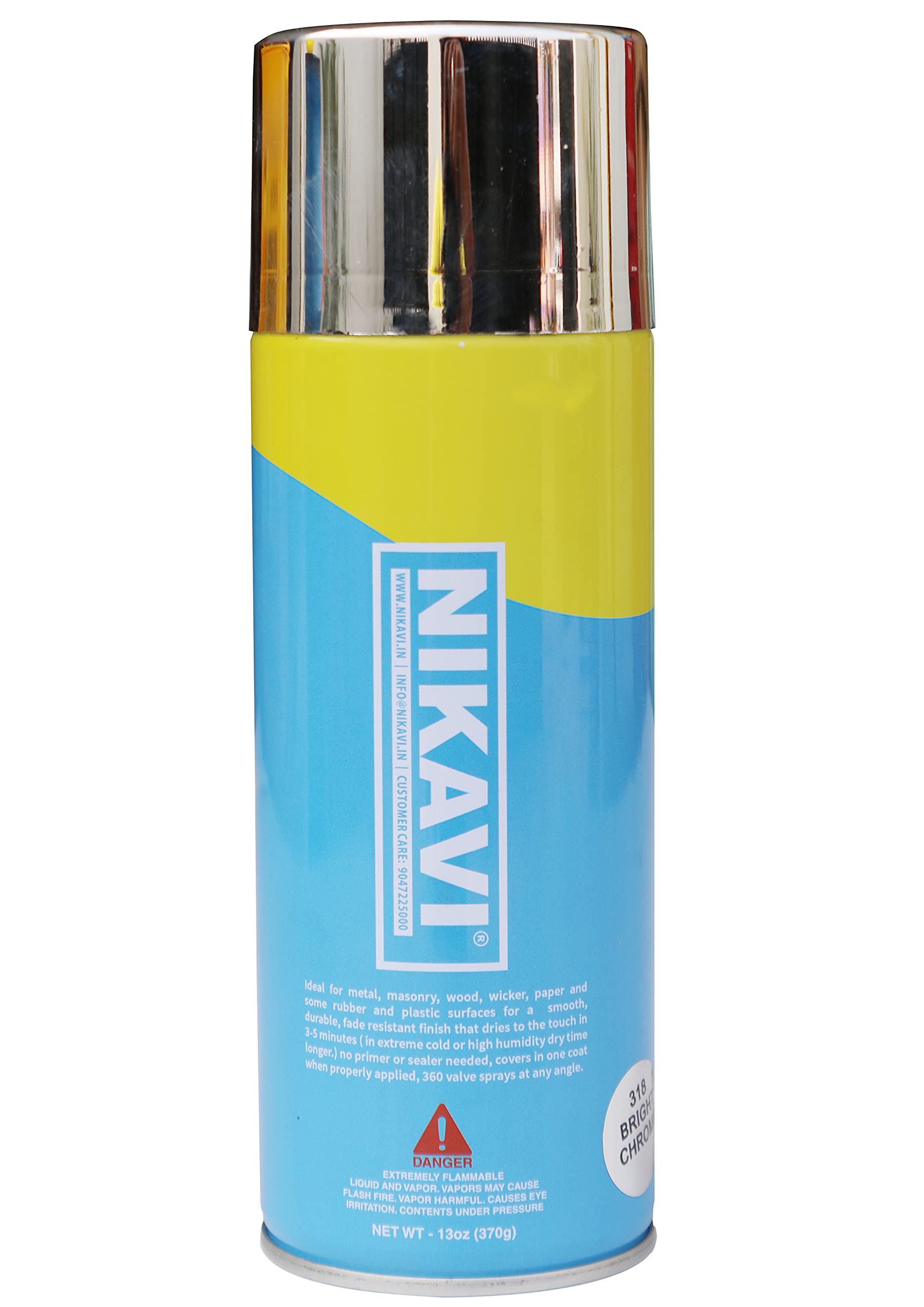 NIKAVISP5 Multipurpose Spray Paint (400 ML, Bright Chrome)
