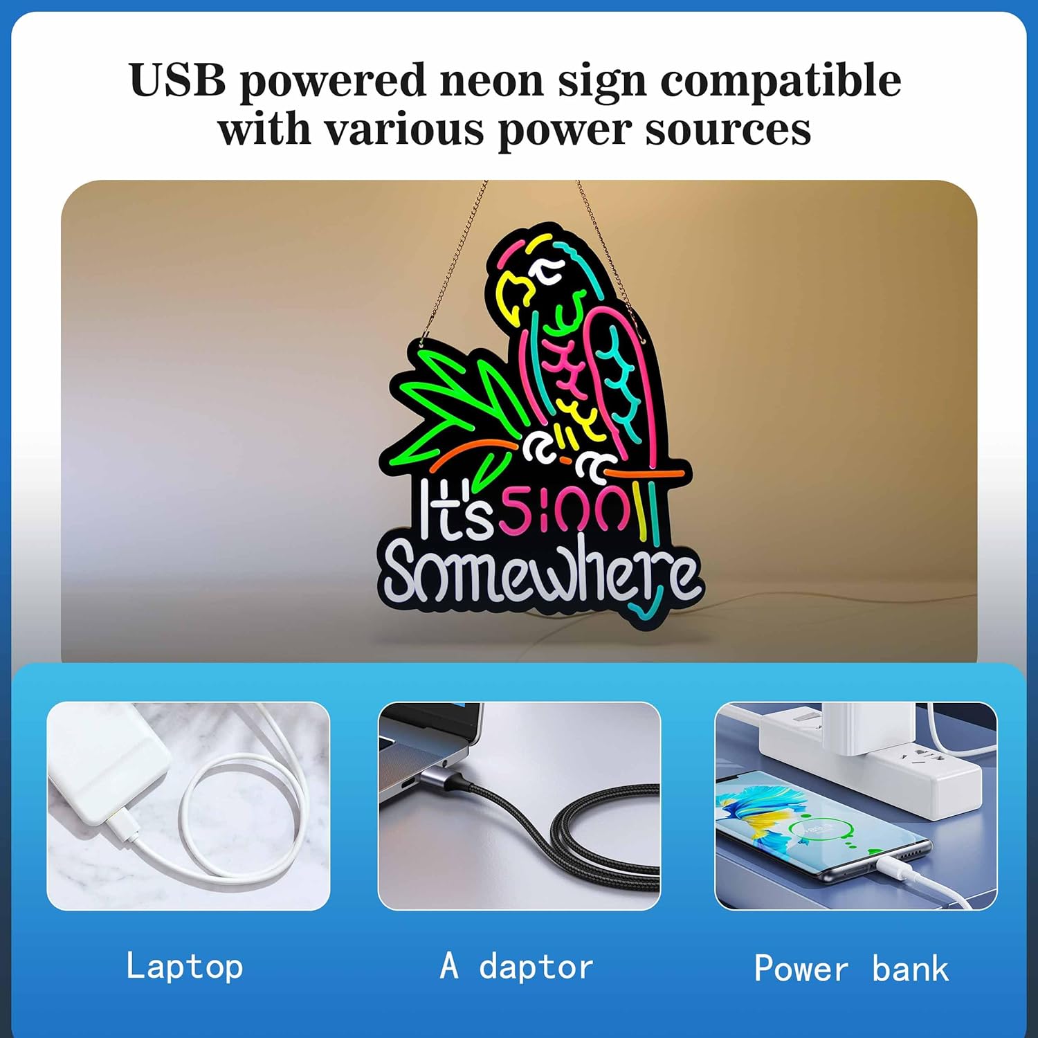 Ultrathin Its 5 00 O'clock Some Where Neon Sign Art Wall Lights for Bedroom Windows Glass Hotel Pub Cafe Wedding Birthday Party Gifts - Image 3