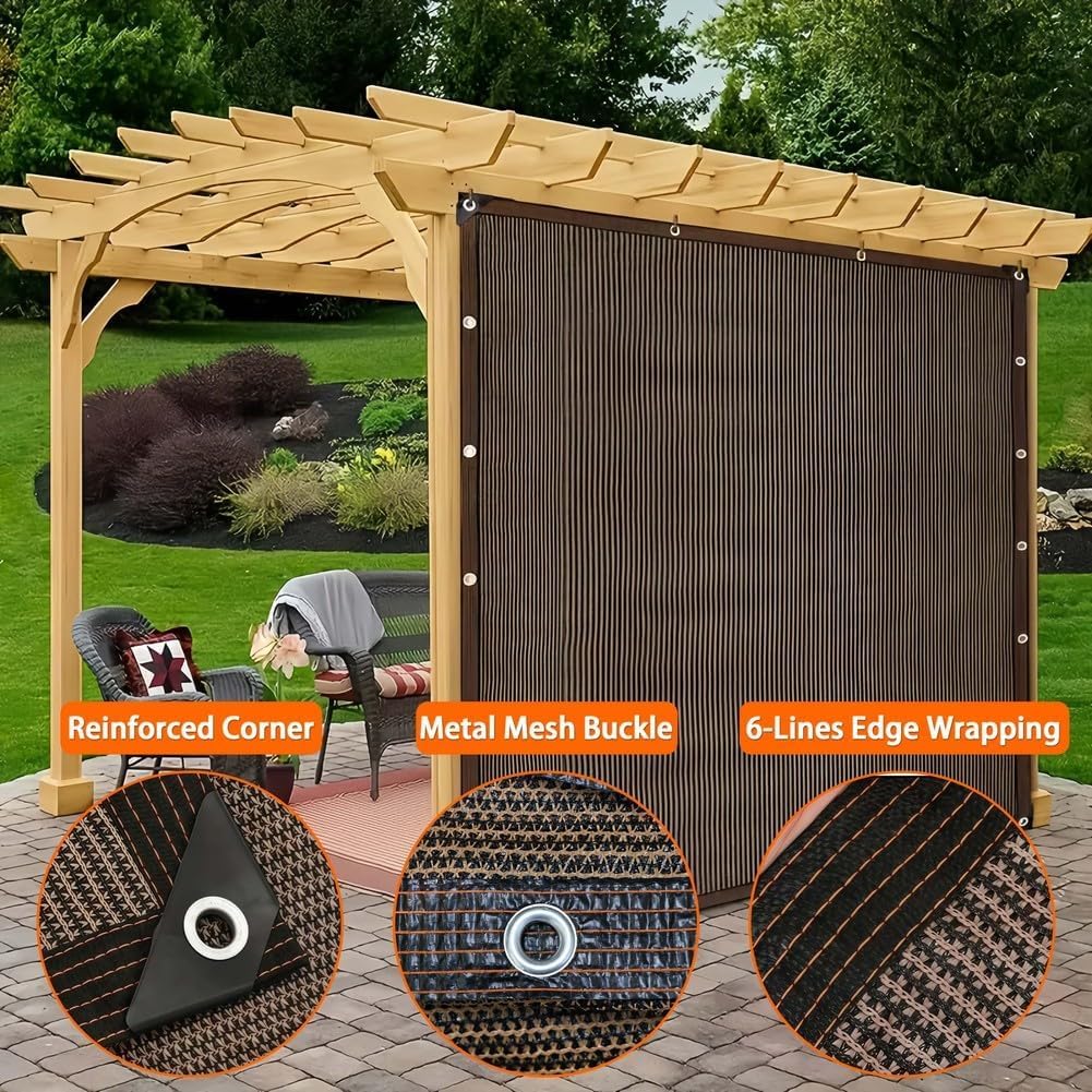 High-Density UV Protection Sun Shade Cloth 15x30 ft - Outdoor Canopy Shade Sail for Garden, Patio, Deck & Greenhouse - Windproof Installation Ropes Included