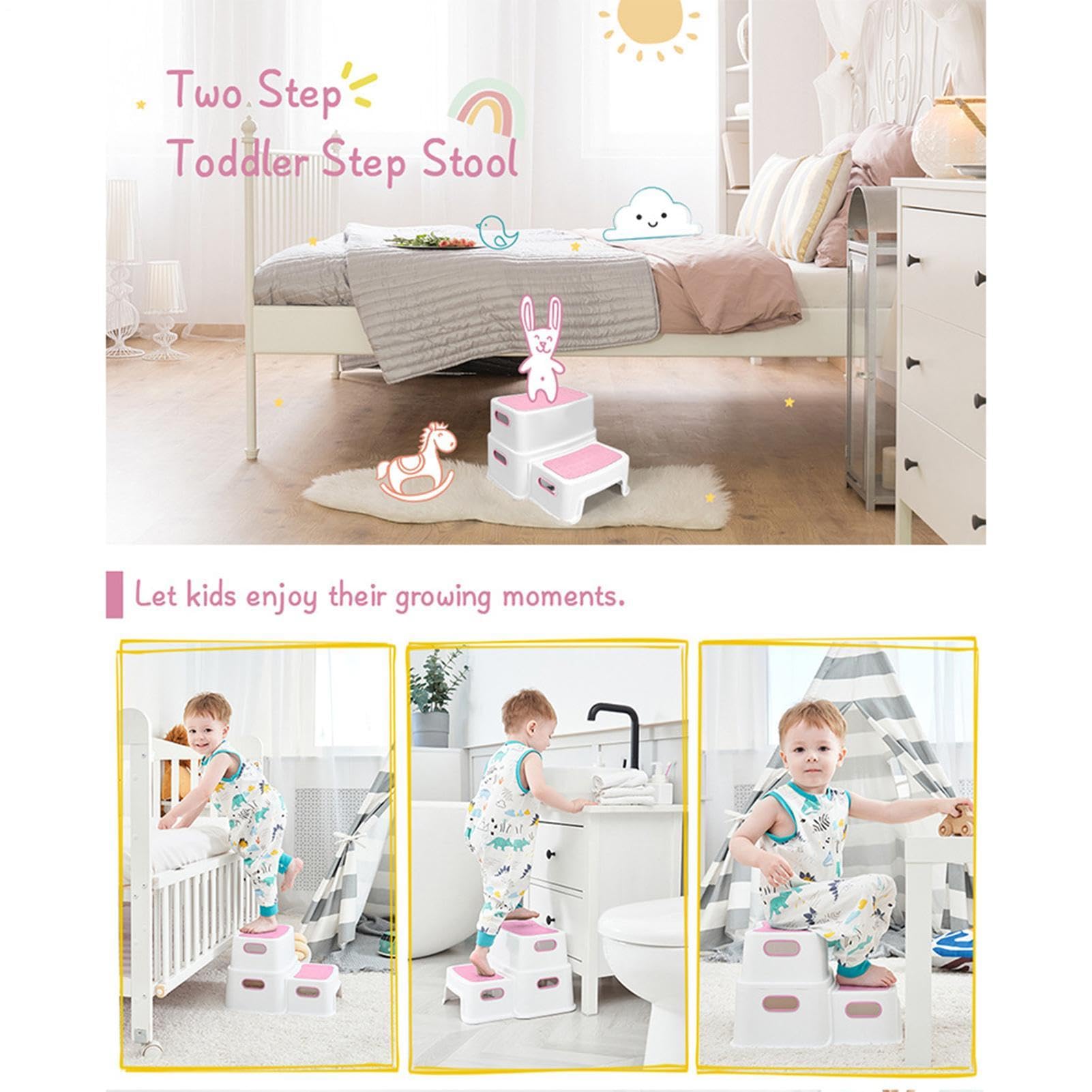 Banco de inodoro para pies con revestimiento antideslizante, soporte para posición en cuclillas, escaleras | Taburete de baño desmontable para niños, adultos, familia, ancianos, ducha, tocador, mesita de noche