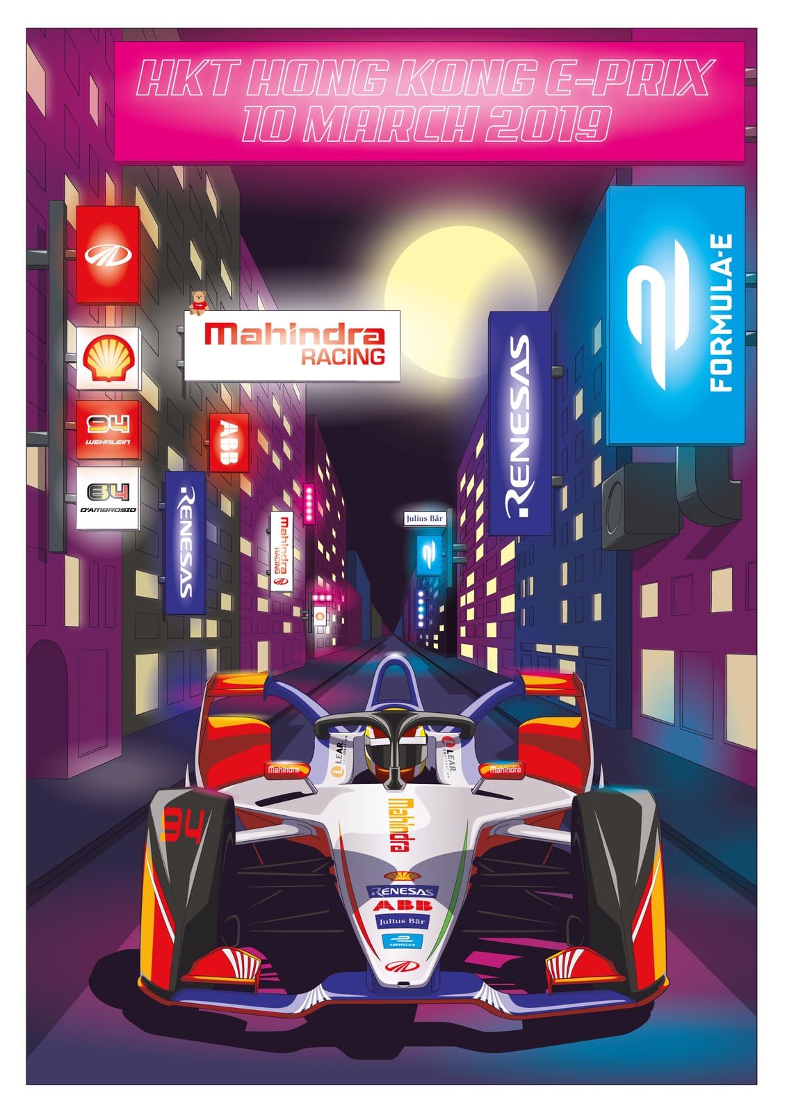Grand Prix Formula One hong kong 2019 A0 Poster on Canvas - Movie Art Poster in varie dimensioni per idee soggiorno o camera da letto. Immagini di film cult senza bordi Classic Iconic 70s 80s 90s Vin