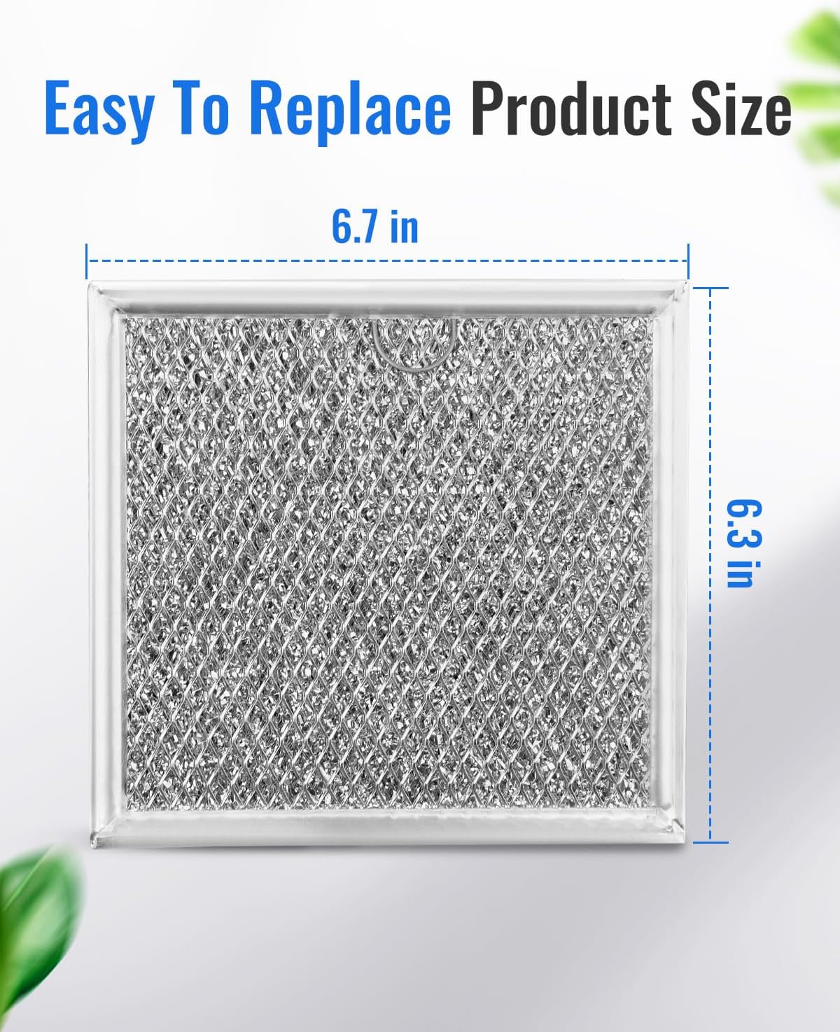 4Pcs 6.7 x 6.3 Microwave Grease Filter Fit for GE JVM6175EK4ES JVM7195SK1SS JVM7195FL1DS JVM7195EF1ES JVM6175SF1SS PVM9179SK4SS, Microwave Vent Filter Replacement