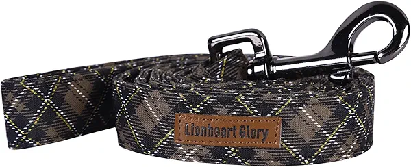 Lionheart glory Brown Plaid Strong Dog Leash, Durable Dog leashes with Soft Handle for Walking Training Small Boy Dogs