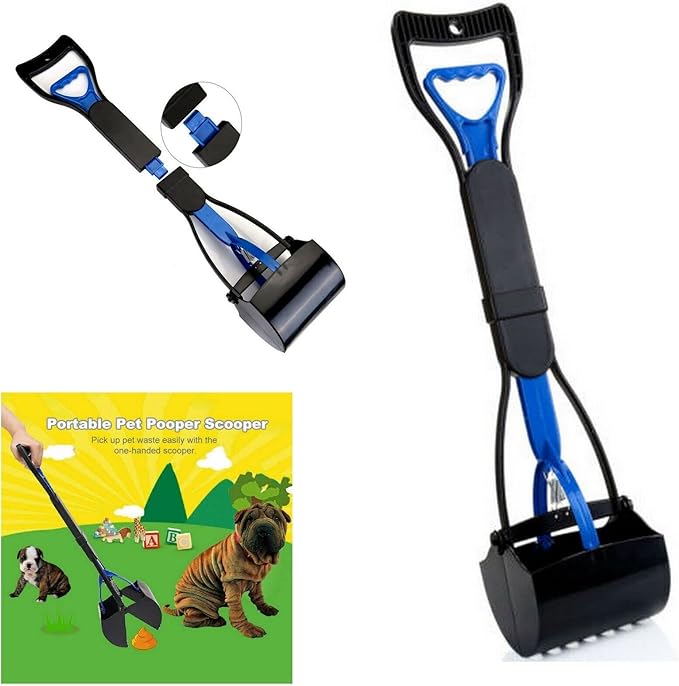 Premium Dog Pooper Scooper Long Handle Pet Dirt Scoop - 60cm