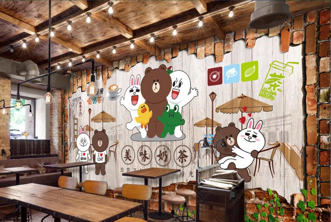 3D herbata mleczna popołudniowa herbata kawa restauracja tło ściana salon, sypialnia hotelowa, tło ściana - 300 cm x 210 cm
