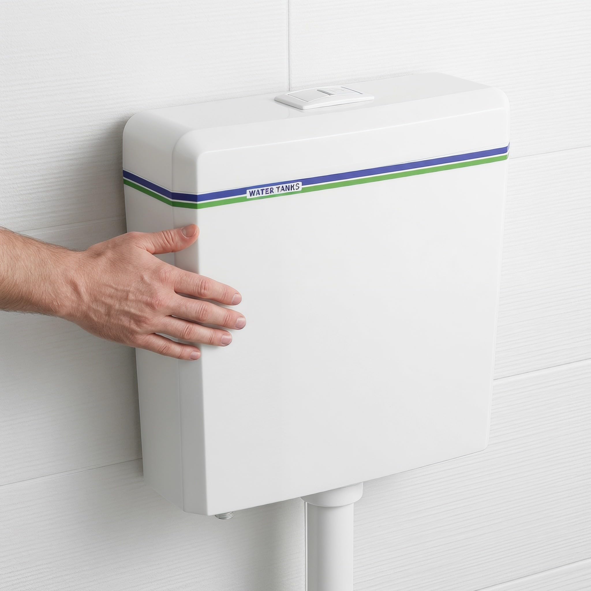 Toddmomy Cisterna para Inodoro de Cuclillas, Tanque de Agua de plástico suspendido de Estilo Alto, Sistema de Descarga Externo para Inodoro, Accesorio de reparación rápida para baños domésticos o