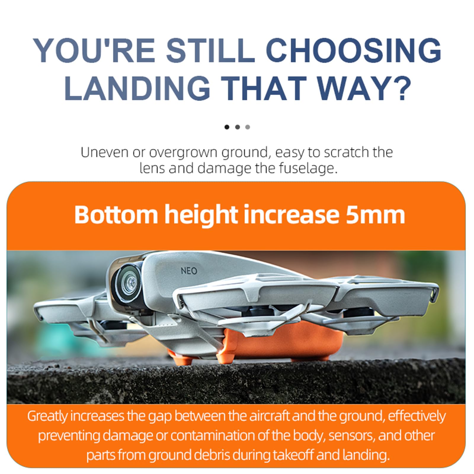 LICHIFIT Landing Gear for DJI Neo Drone Battery Protection Case Cover Quick Release Extension Leg Heightening Bracket Kickstand 2-in-1 Accessories - Image 2