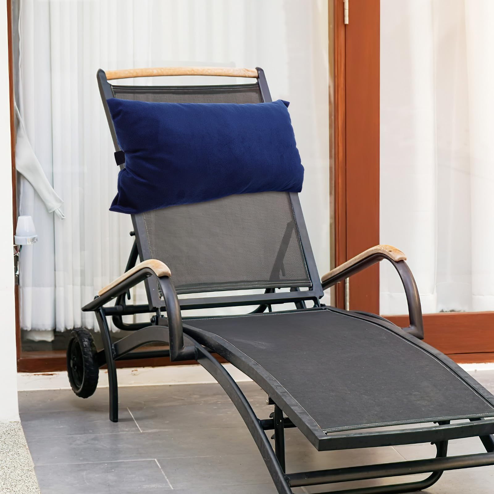 FOMIYES Cuscino Poggiatesta con Fascia Elastica Navy per Sedia