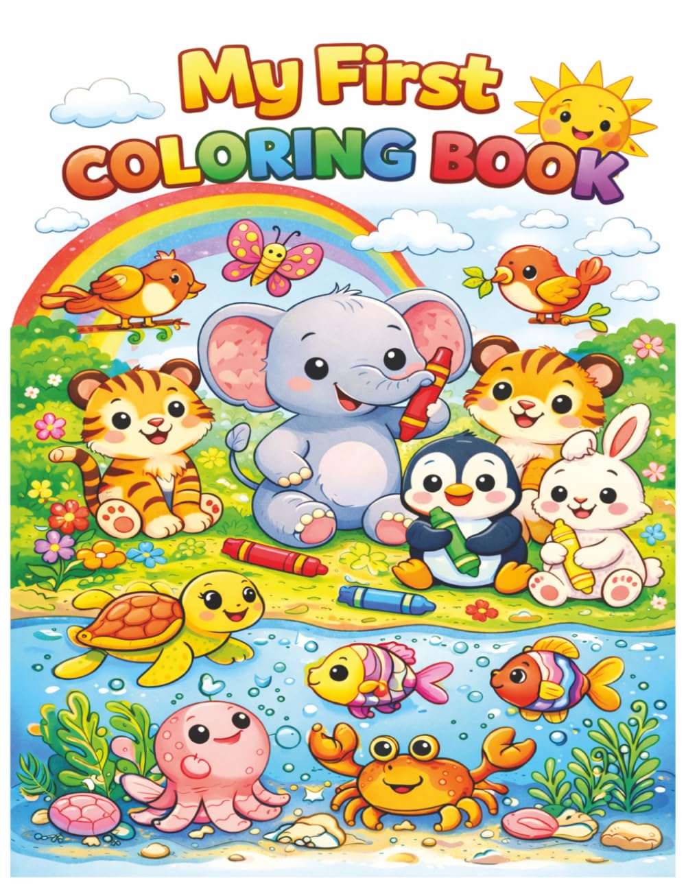 My First Coloring book: Easy Coloring Book for Toddlers Ages 1+