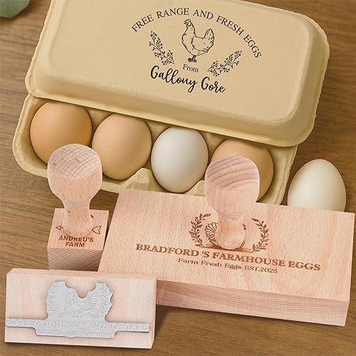 Sellos de cartón de huevos personalizados, sello de cartón de huevos personalizados, sello de goma para cajas de huevos frescos de granja, sellos de