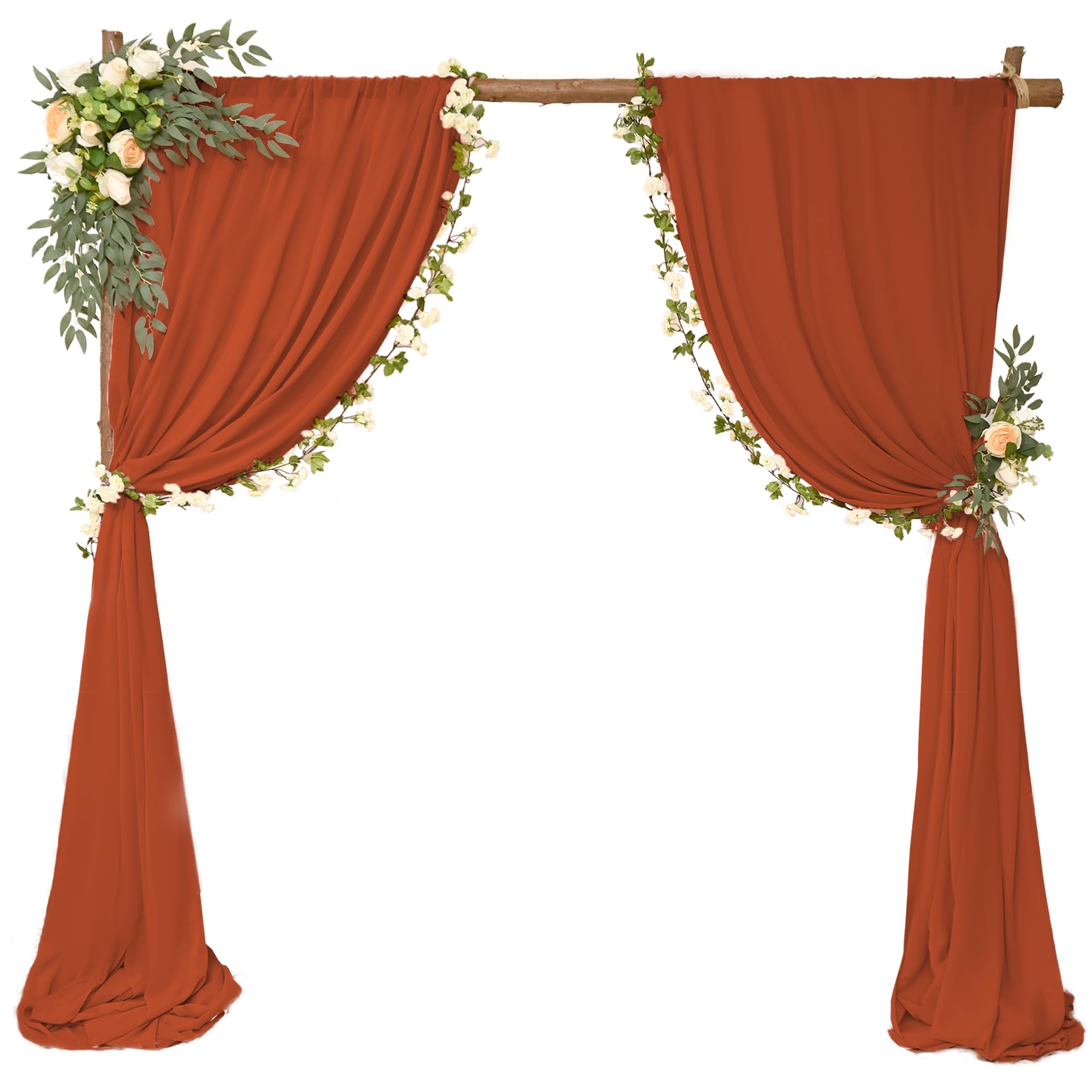 Vorhangstoff für Hochzeitsbögen, Chiffon, für Hochzeiten, 71,1 cm x 6,1 m, Chiffon-Stoff, durchscheinender Hintergrund, Vorhang für Hochzeit, Party, Zeremonie, Geburtstag, Empfang, Hintergrund