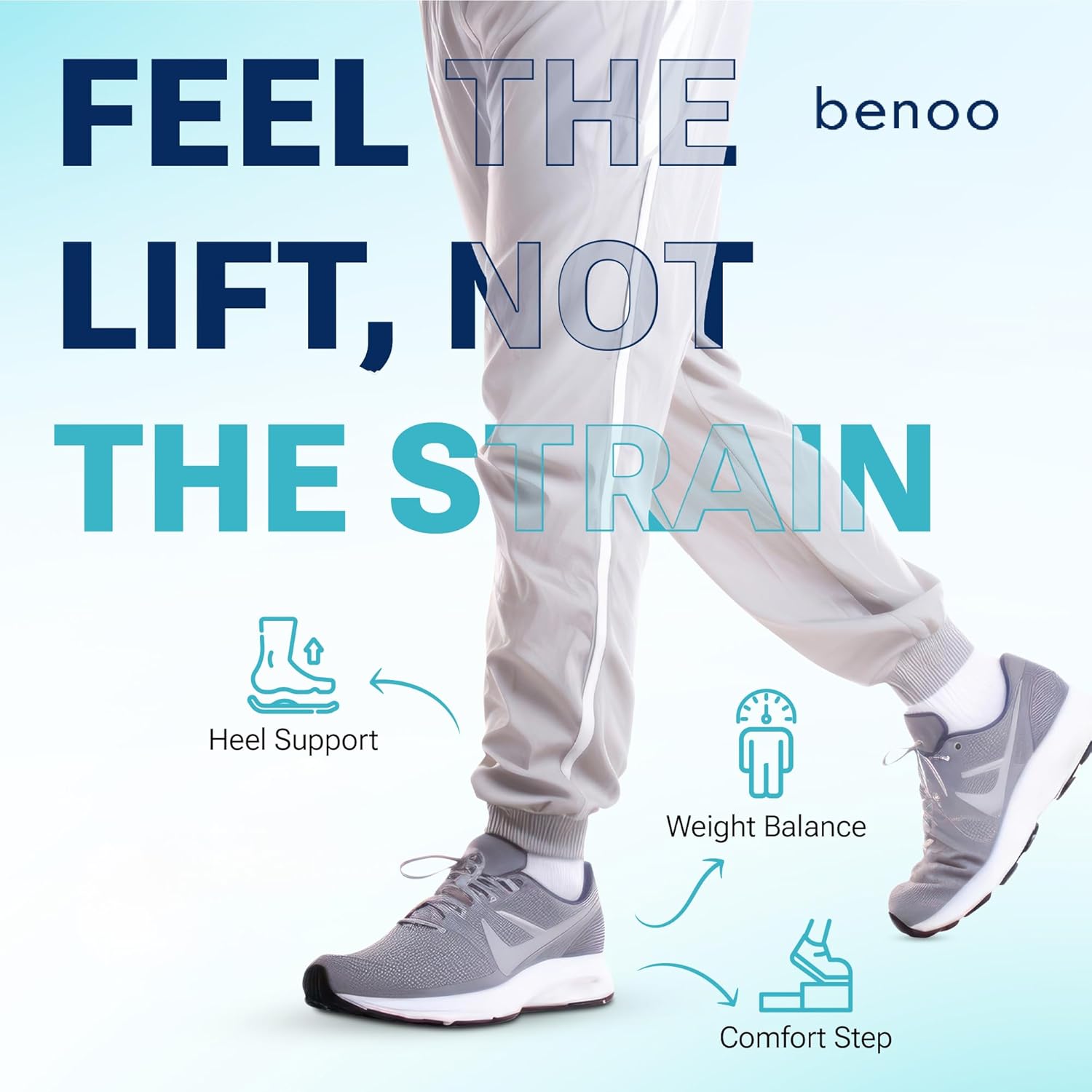 Height Increase Insoles for Mens Shoes (1 to 3" Boost) Adjustable 3 Layer Height Booster Inserts to Make You Instantly Taller, Heel Lifts (Mens 10-12.5) - Image 4