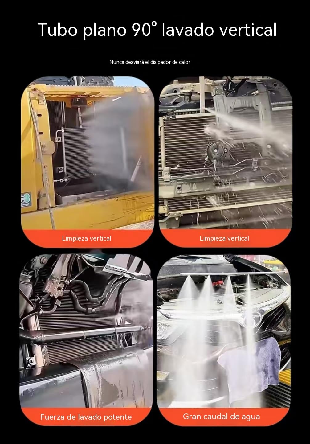 Varilla Limpiadora De Radiador Para Automóvil | Herramienta De Lavado De Radiador De60 Cm - Varilla Para Hidrolimpiadora Portátil Con Acople Rápido De 6 Mm Para Lavado De Autocaravanas, Hogar Y