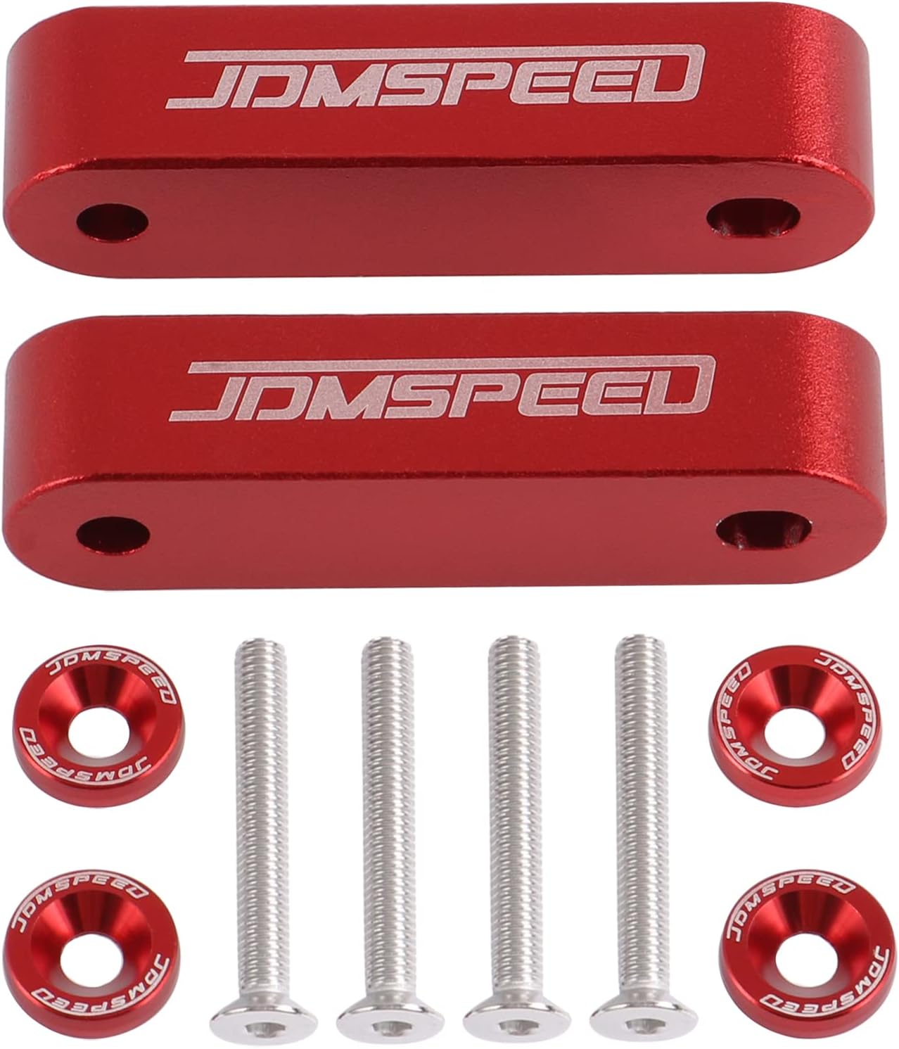 JDMSPEED Anodized Red Hood Spacer Hood Riser 3/4" Replacement for Honda Civic CRX Del Sol Acura Integra