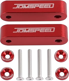 JDMSPEED Anodized Red JDMSPEED Hood Spacer Hood Riser 3/4" Replacement For Honda Civic CRX Del Sol Acura Integra