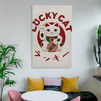 昭和レトロ　招き猫 猫と魚のデザインのアートパネル 3点セット 昭和レトロ 招き猫 猫と魚のデザインのアートパネル 3点セット