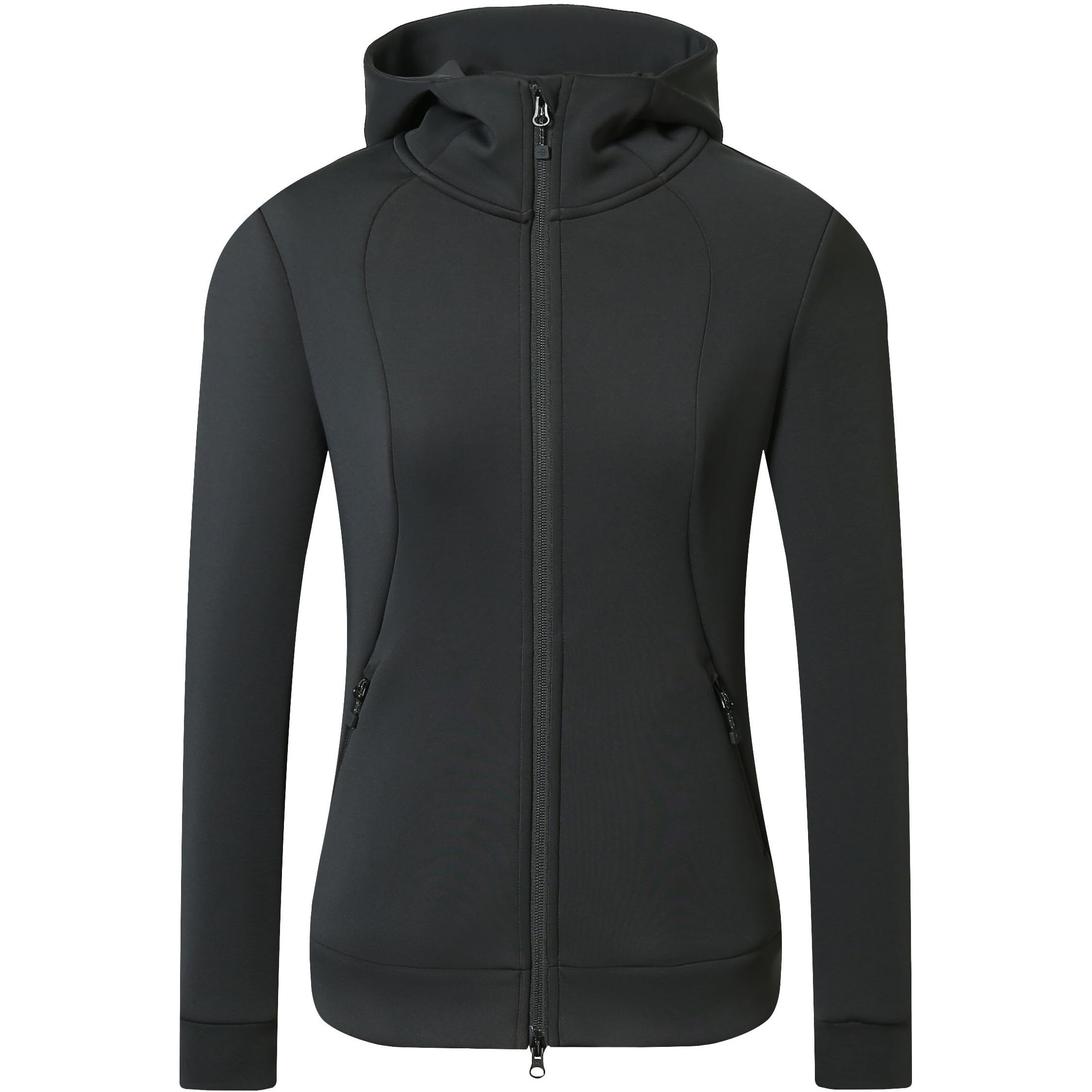 Covalliero - Damen Hoodyjacke – Zipper Hoodie aus Polyester & Spandex – Kapuzenjacke mit 2-Wege-Reißverschluss – Übergangsjacke mit 2 Taschen – Reitjacke – 4 Farben & 6 Größen