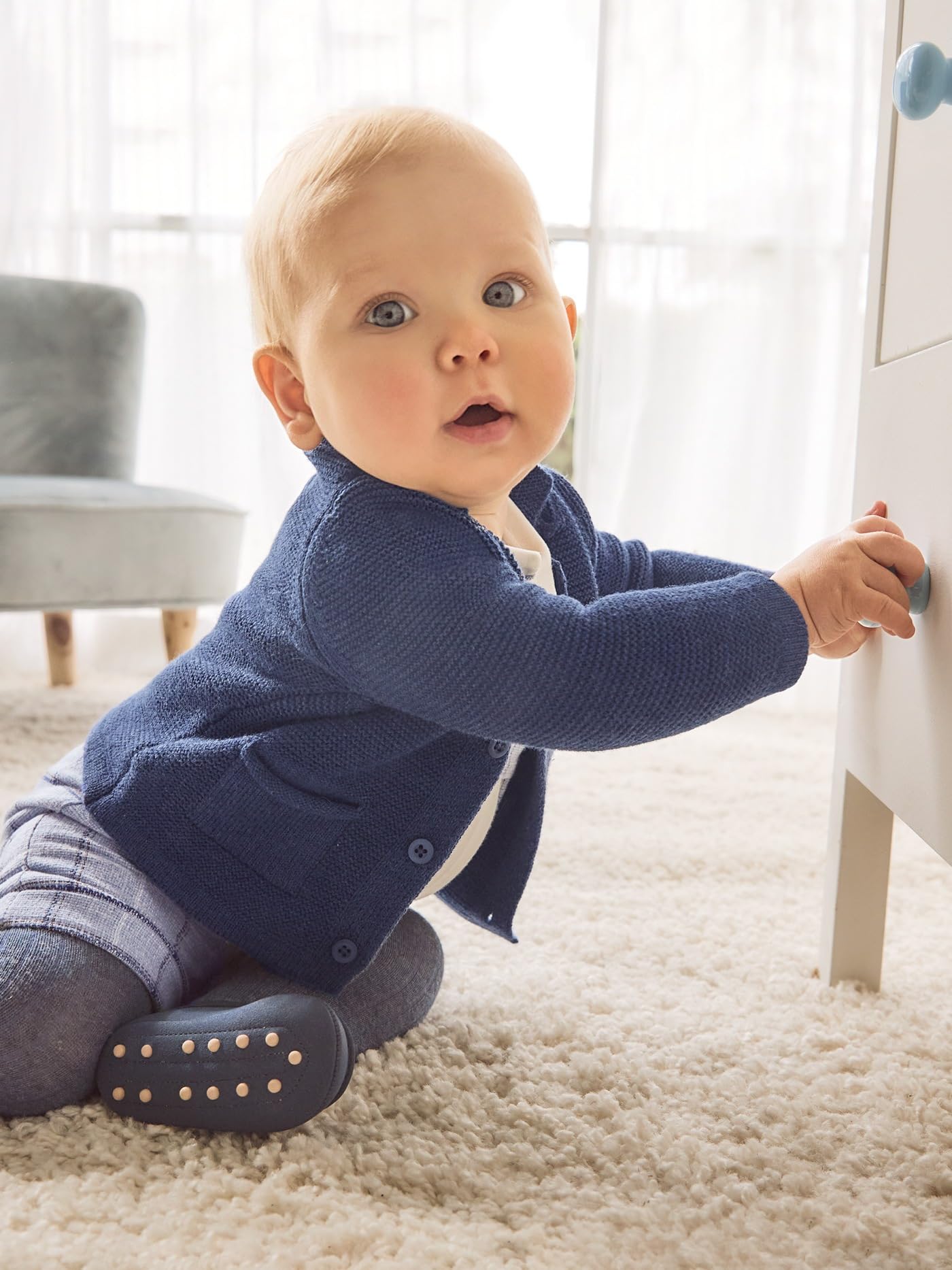 Mayoral Cardigan Colletto Tricot per Bimbo Blu Notte