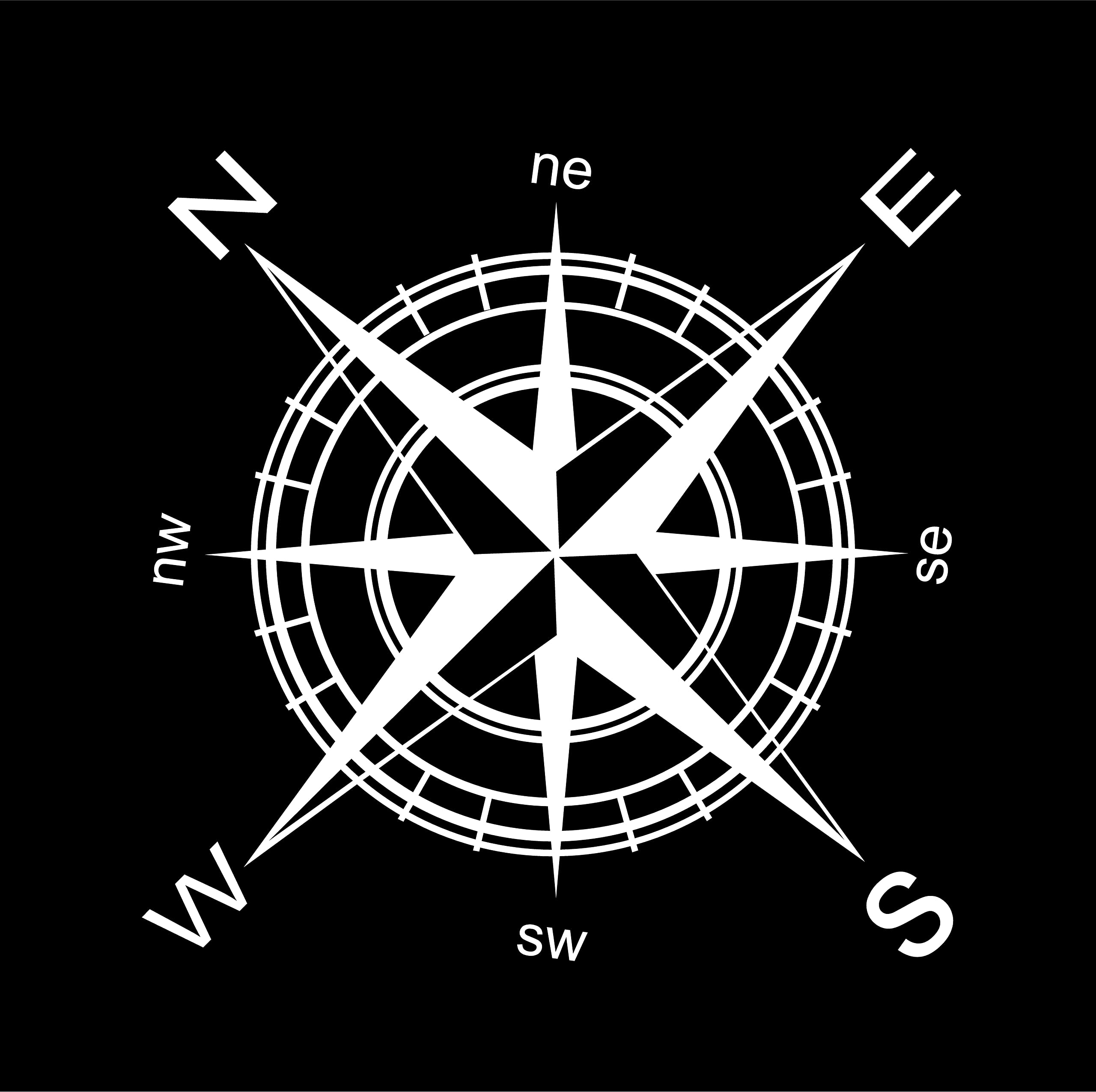 Compass Sticker 5/5 Inch Round White Color