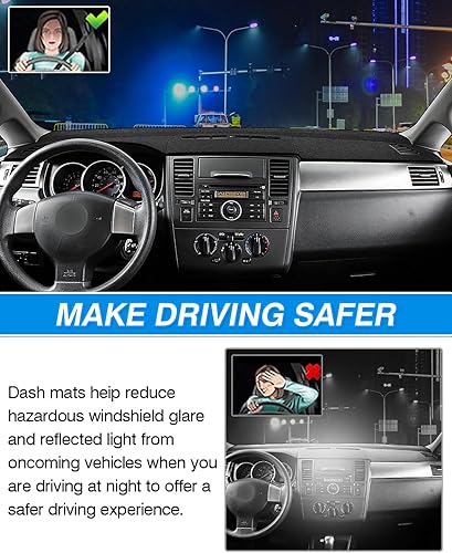 Miniatura 7 de Cartist Cubierta de tablero de ajuste personalizado para Nissan Versa Tiida C11 2007 2008 2009 2010 2011 cubierta de salpicadero alfombrilla