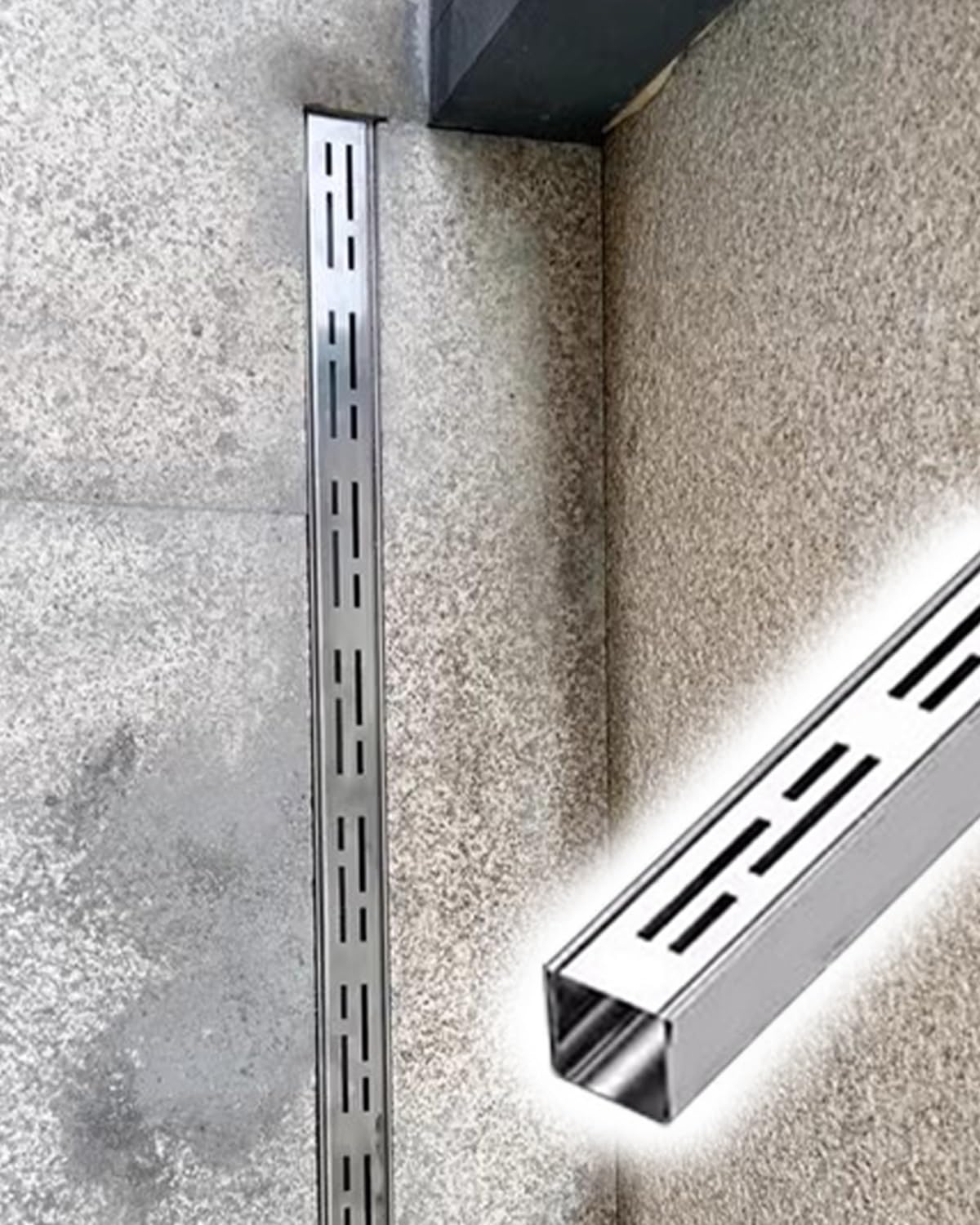 Drainage de tranchée fin 3,5 cm amovible avec couvercle (lot de 2)