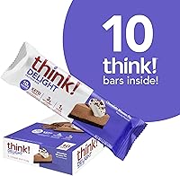 Vista 6 de think! Delight Barras de proteínas, bajas en carbohidratos, sin gluten, pastel de mousse de chocolate, 10 unidades (el embalaje puede variar)