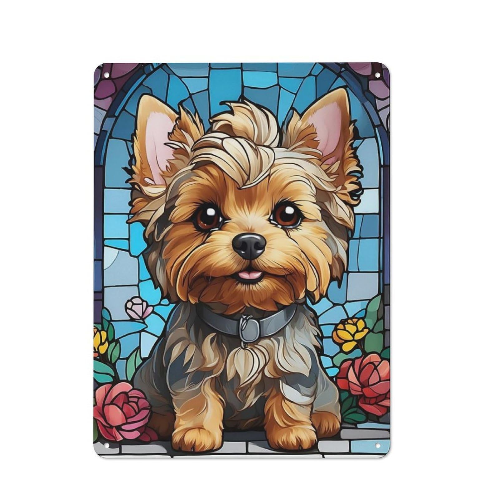Junmoney Yorkshire Terrier Retro Metal Wall Sign 40X30cm With For Café Or Home Bar, For Cooler-Season Styling In Café And Home Bar