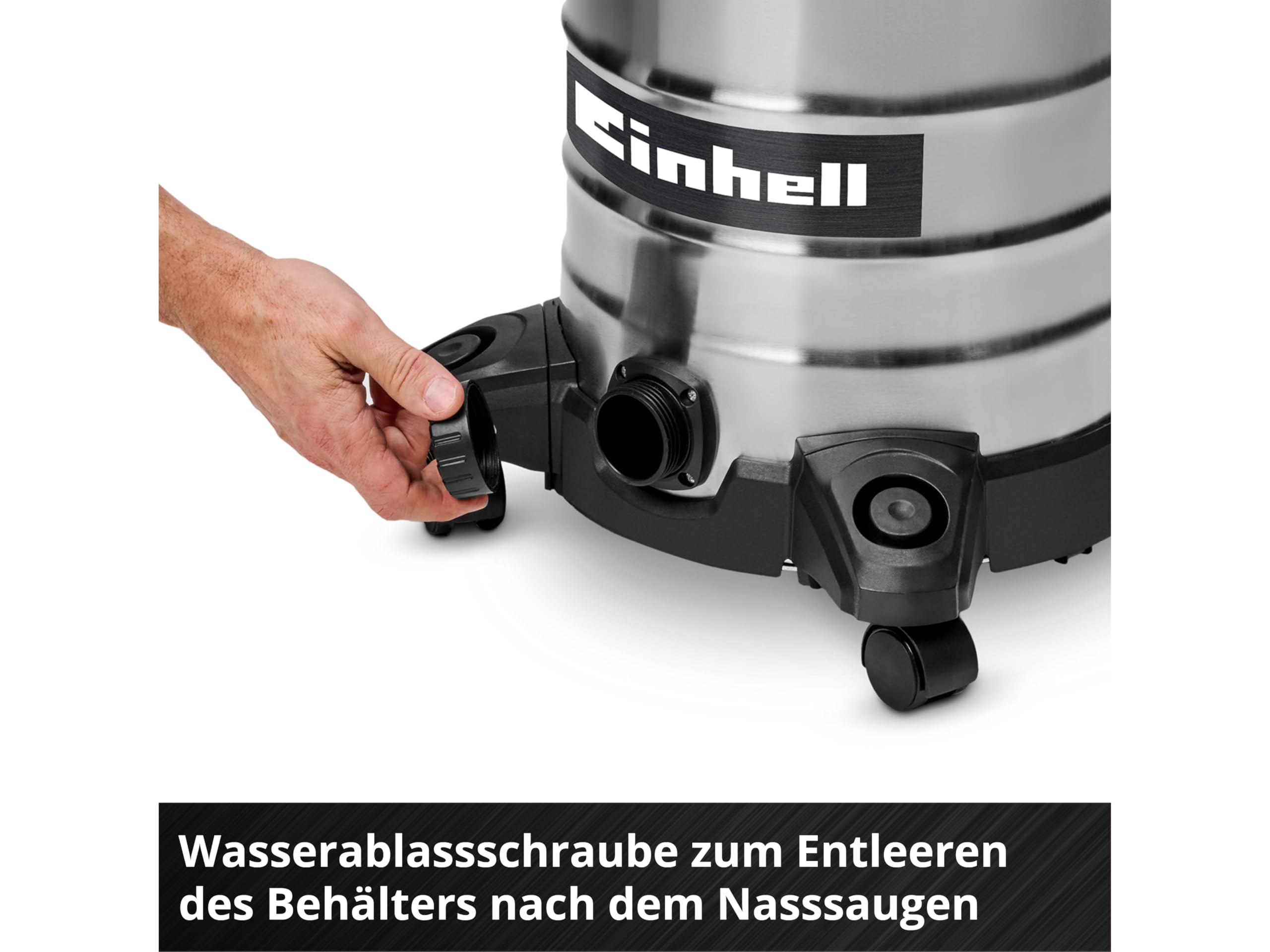 Einhell TC-VC 3055 S odkurzacz na sucho i na mokro (950 W, moc ssania 190 mbar, zbiornik ze stali nierdzewnej 20 l, rolki, uchwyt na akcesoria, w tym różne filtry i dysze)