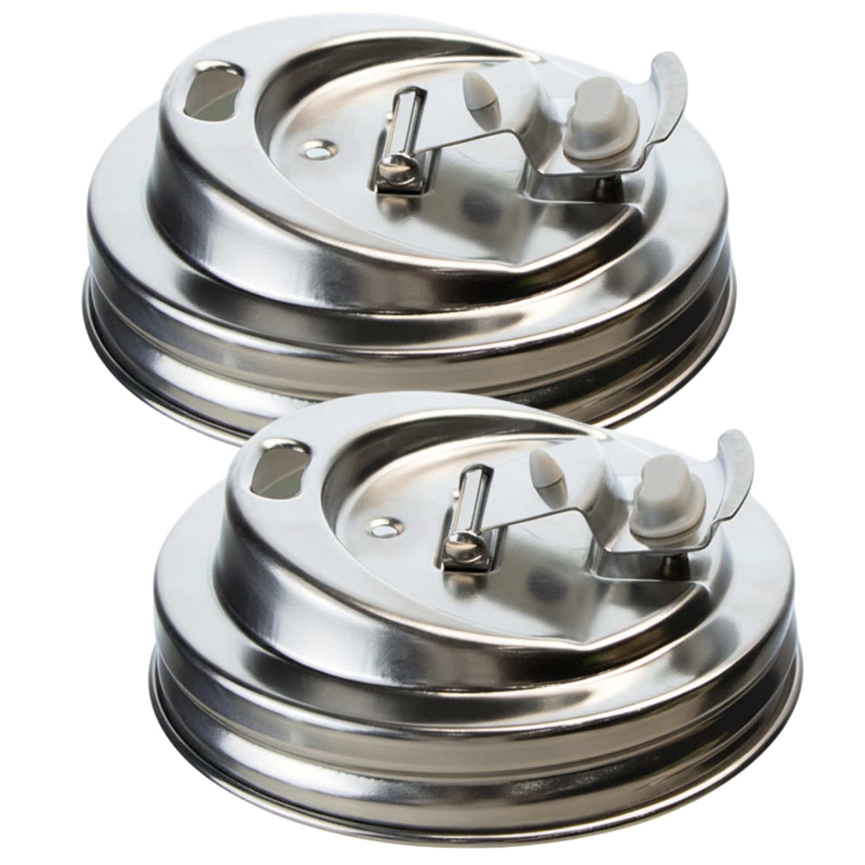 Faroby Mason Jar Drinking Lids, 2-Pack Stainless Steel Wide Mouth Mason Jar Sip Lid, Drinking Lids for Home Drinks