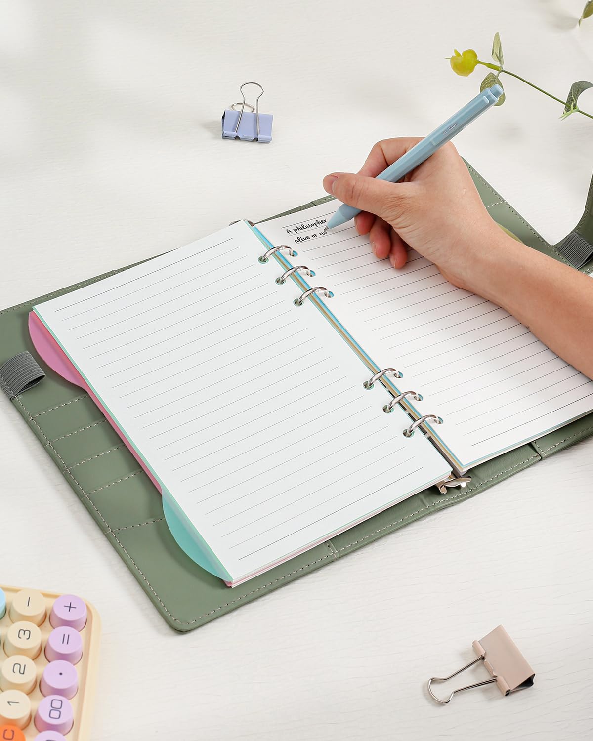 Carnet A5 Rechargeable en Cuir PU – Kit Complet avec 165 Feuilles, Pochettes Zippées et Intercalaires – Organiseur pour École et Bureau
