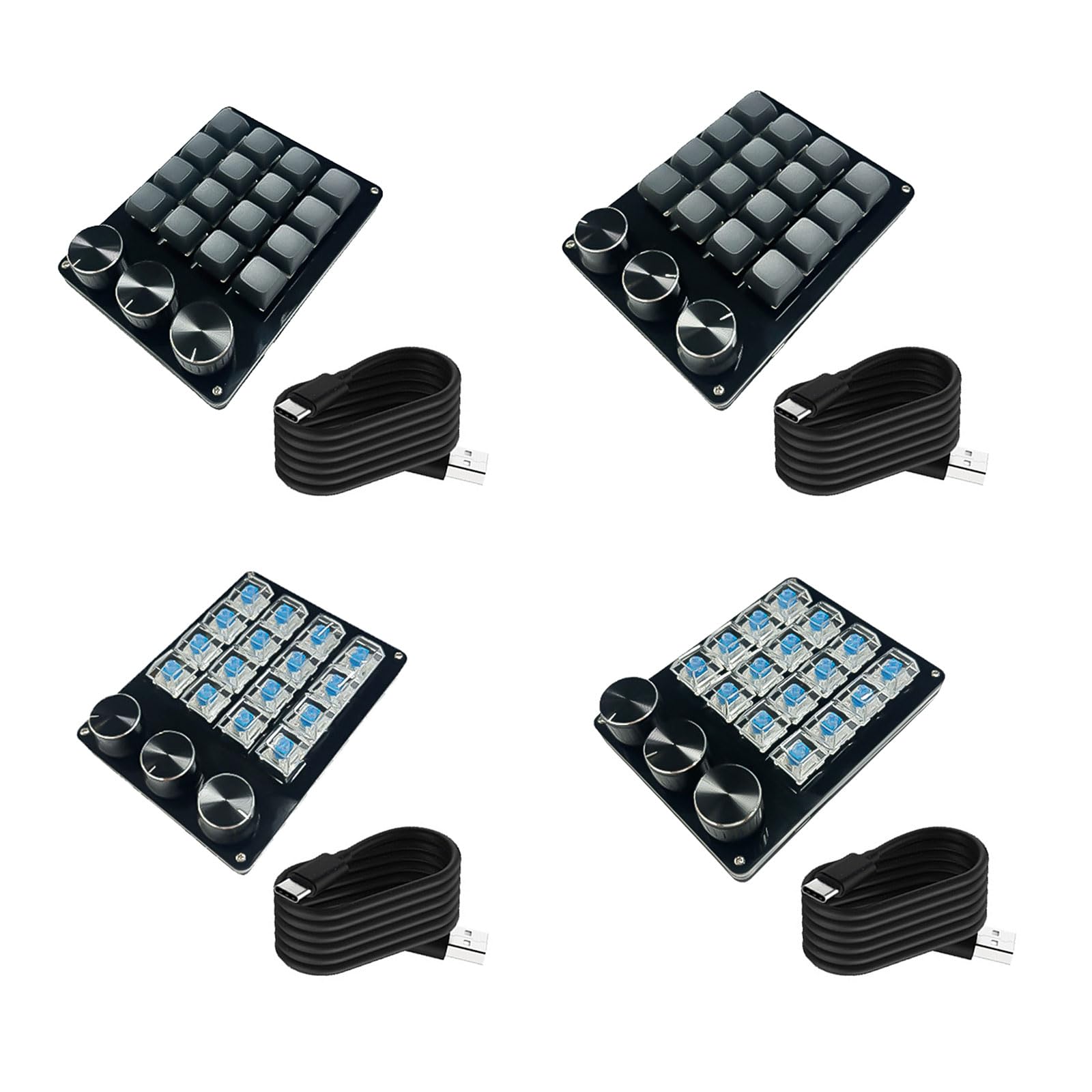 Clavier macro programmable 16 touches avec 3 boutons douaniers commutateurs mécaniques remplaçables à chaud pour jeu de programmation efficace
